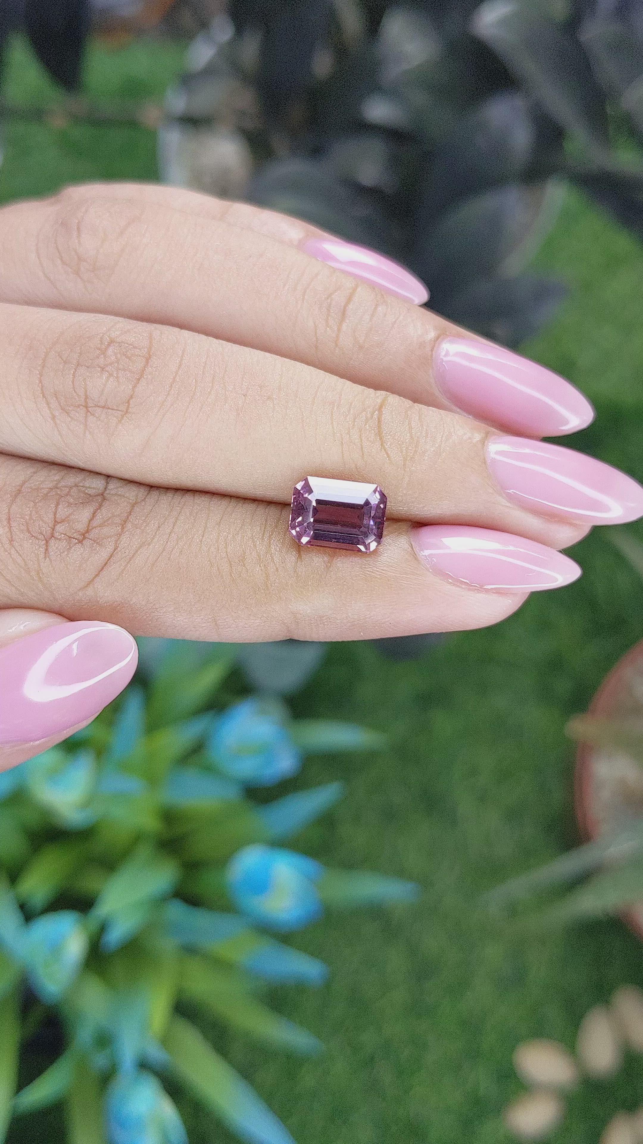 3.16 Ct. Pinkish Red Garnet from Tanzania Size Video