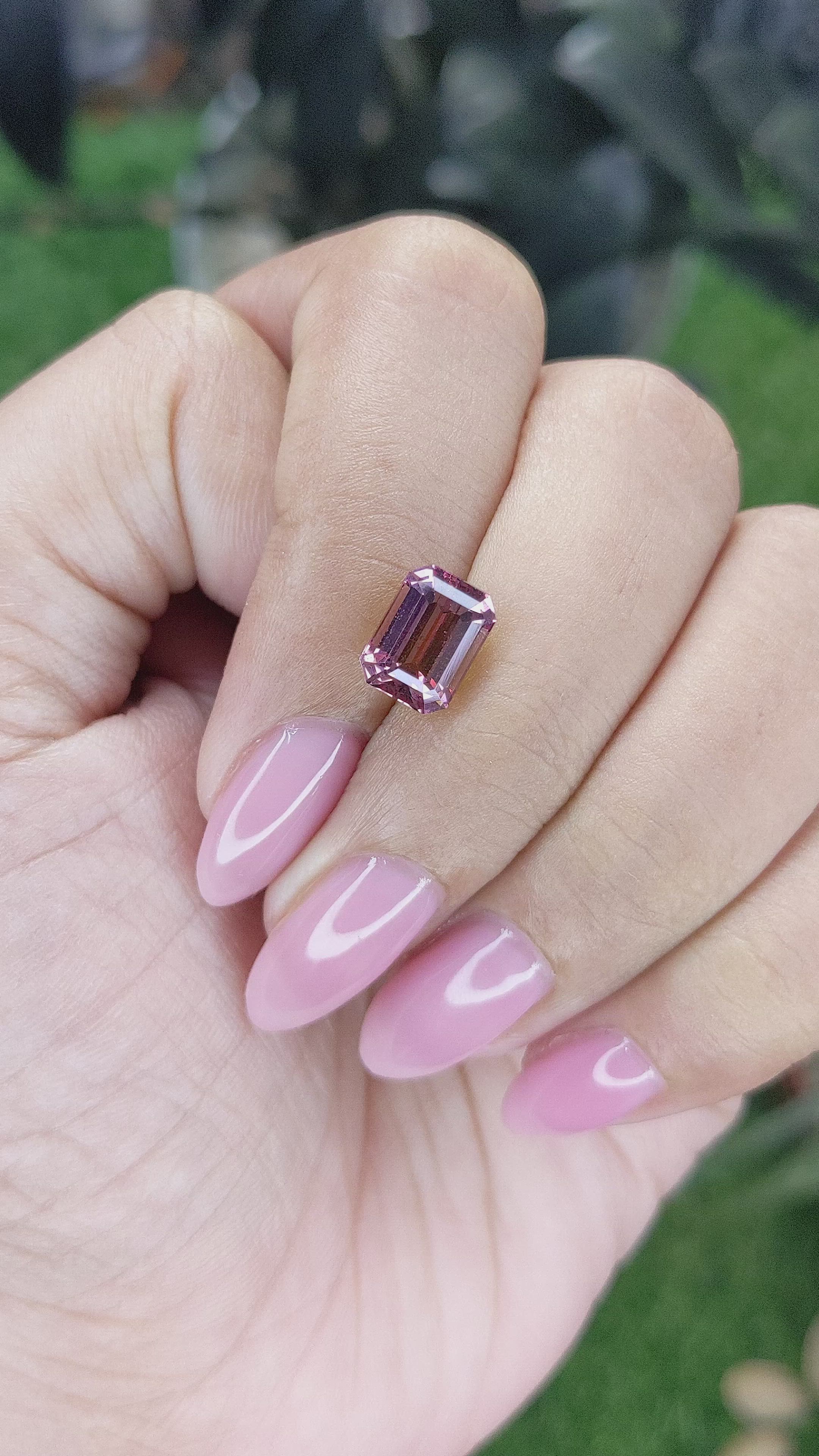 3.16 Ct. Pinkish Red Garnet from Tanzania Size Video