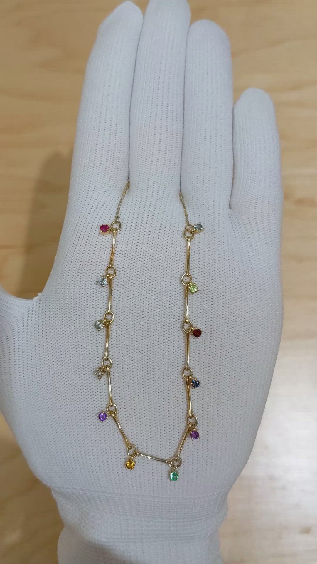 0.29 Ct. Aquamarine Natural Diamond Multi Stone Necklace, 14K Yellow Gold Size Video