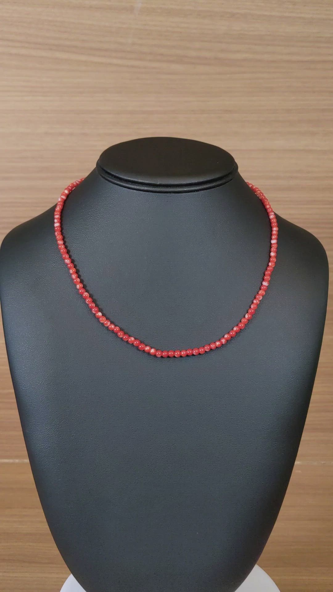 40.70 Ct. Coral Multi Stone Necklace, 18K Yellow Gold Size Video