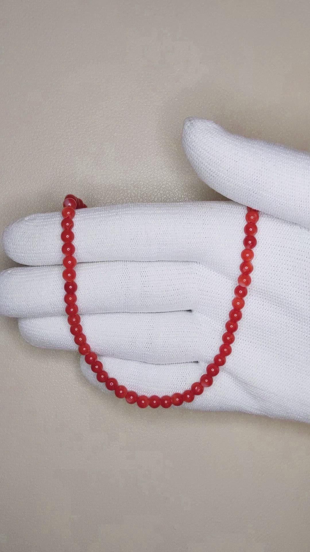 47.38 Ct. Coral Multi Stone Necklace, 18K Yellow Gold Size Video