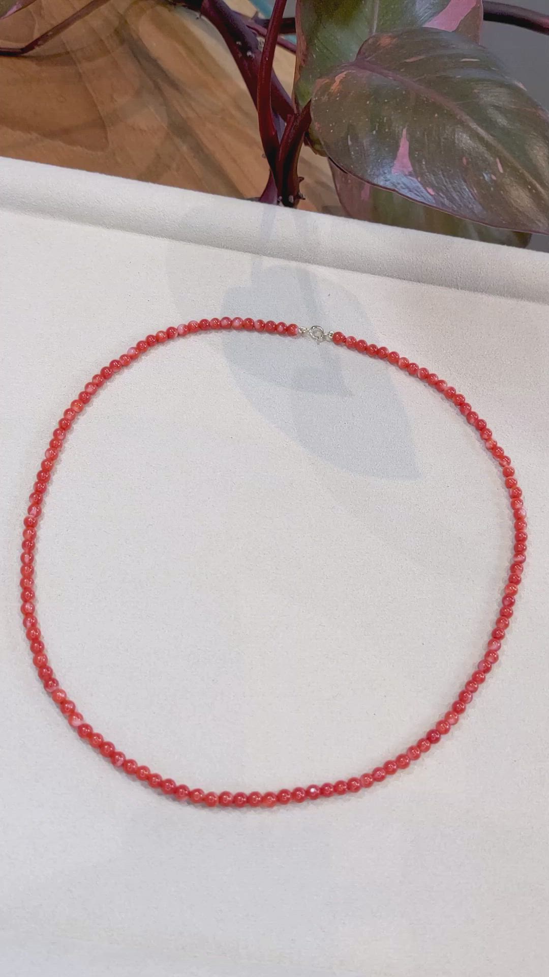 47.38 Ct. Coral Multi Stone Necklace, 18K Yellow Gold Size Video