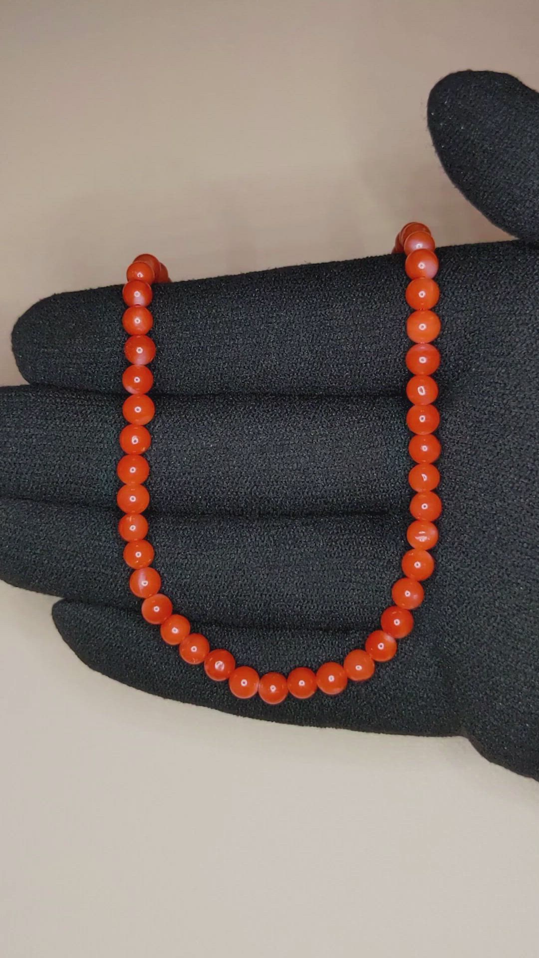 57.05 Ct. Coral Multi Stone Necklace, 18K Yellow Gold Size Video