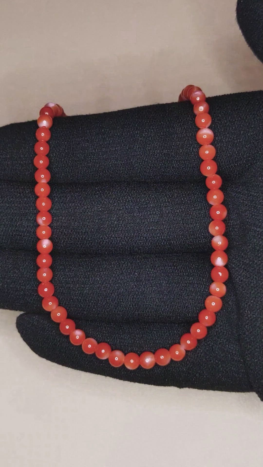 41.58 Ct. Coral Multi Stone Necklace, 18K White Gold Size Video