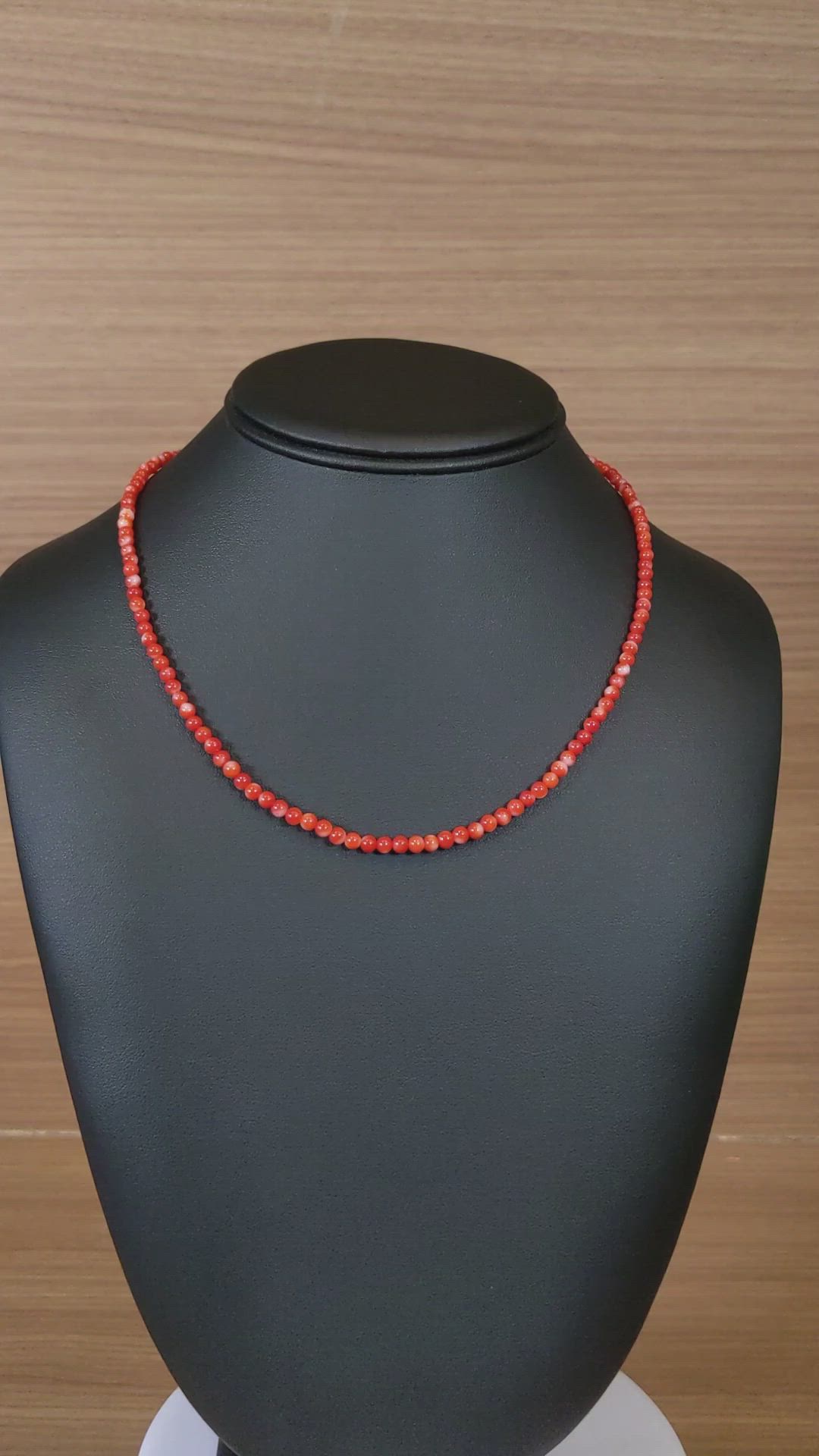 41.58 Ct. Coral Multi Stone Necklace, 18K White Gold Size Video