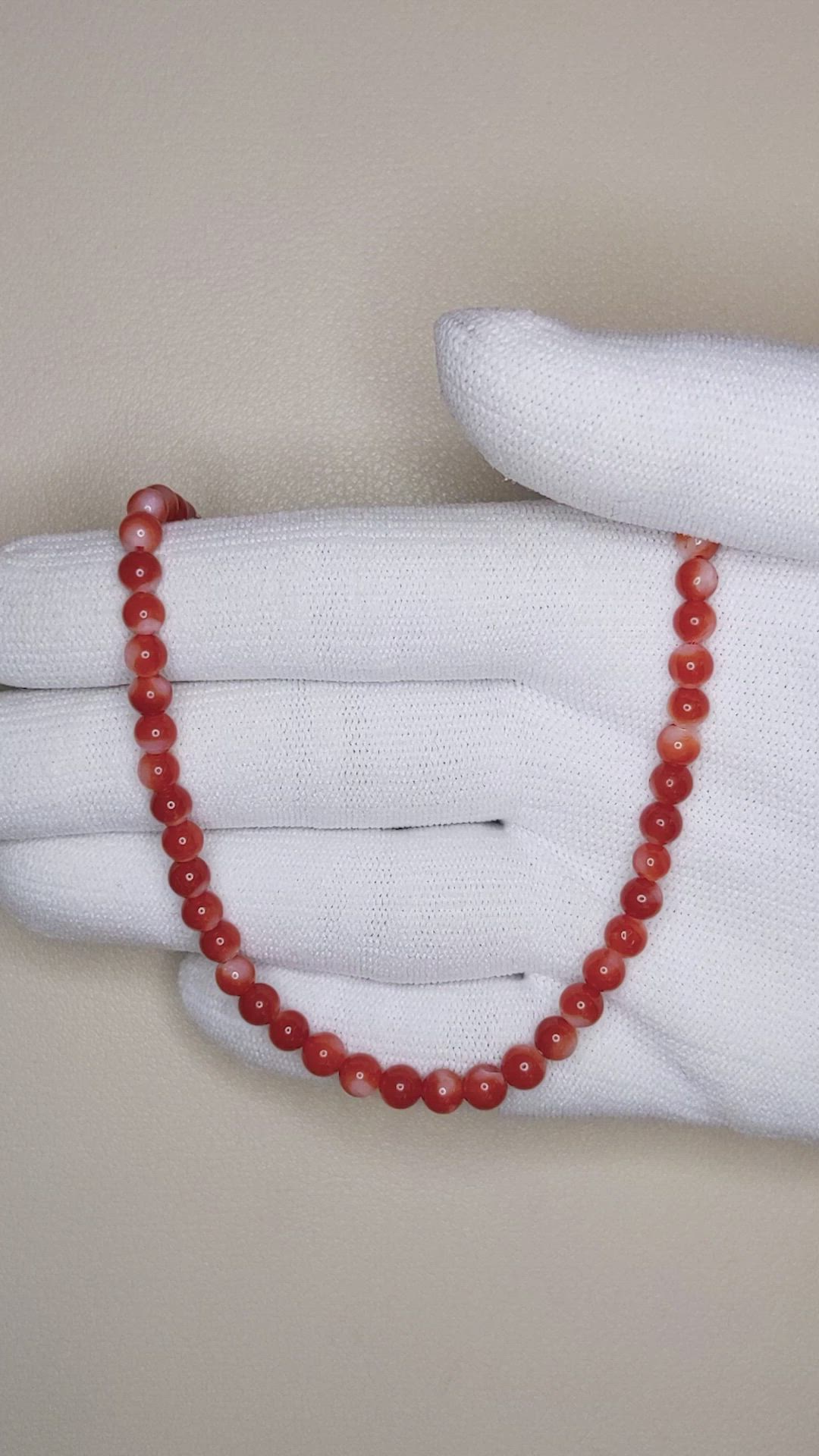 52.50 Ct. Coral Multi Stone Necklace, 18K White Gold Size Video