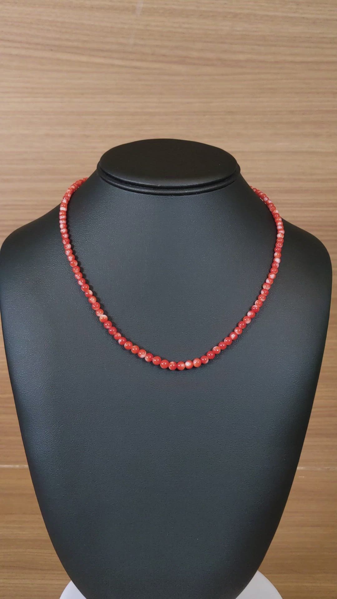52.50 Ct. Coral Multi Stone Necklace, 18K White Gold Size Video