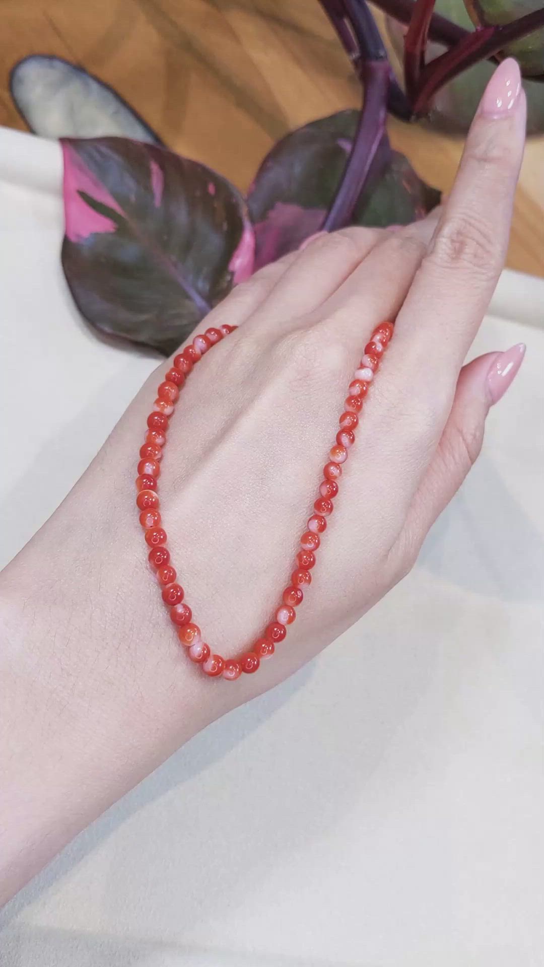 52.50 Ct. Coral Multi Stone Necklace, 18K White Gold Size Video