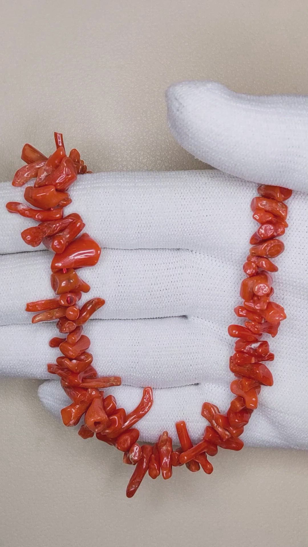 135.85 Ct. Coral Multi Stone Necklace, 18K Yellow Gold Size Video