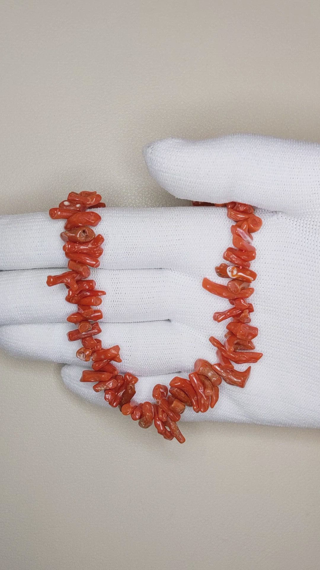 121.38 Ct. Coral Multi Stone Necklace, 18K Yellow Gold Size Video