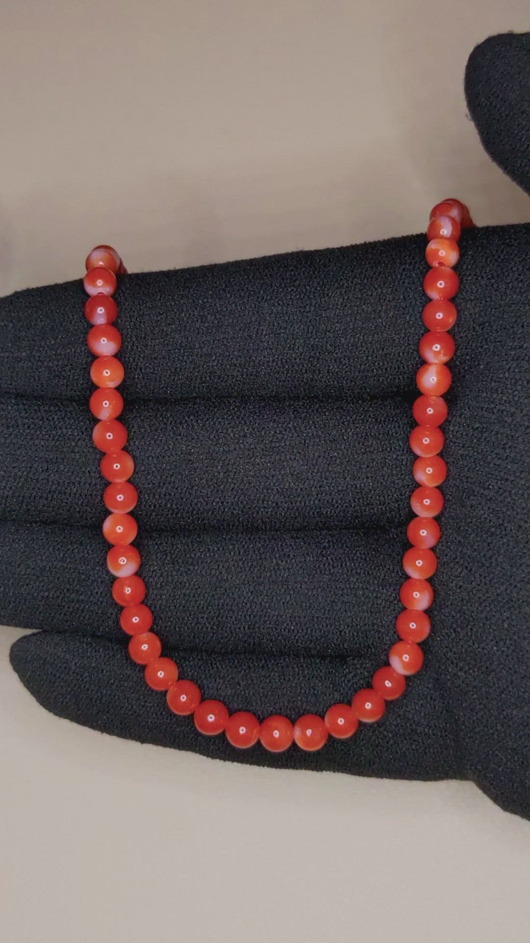 52.85 Ct. Coral Multi Stone Necklace, 18K Yellow Gold Size Video