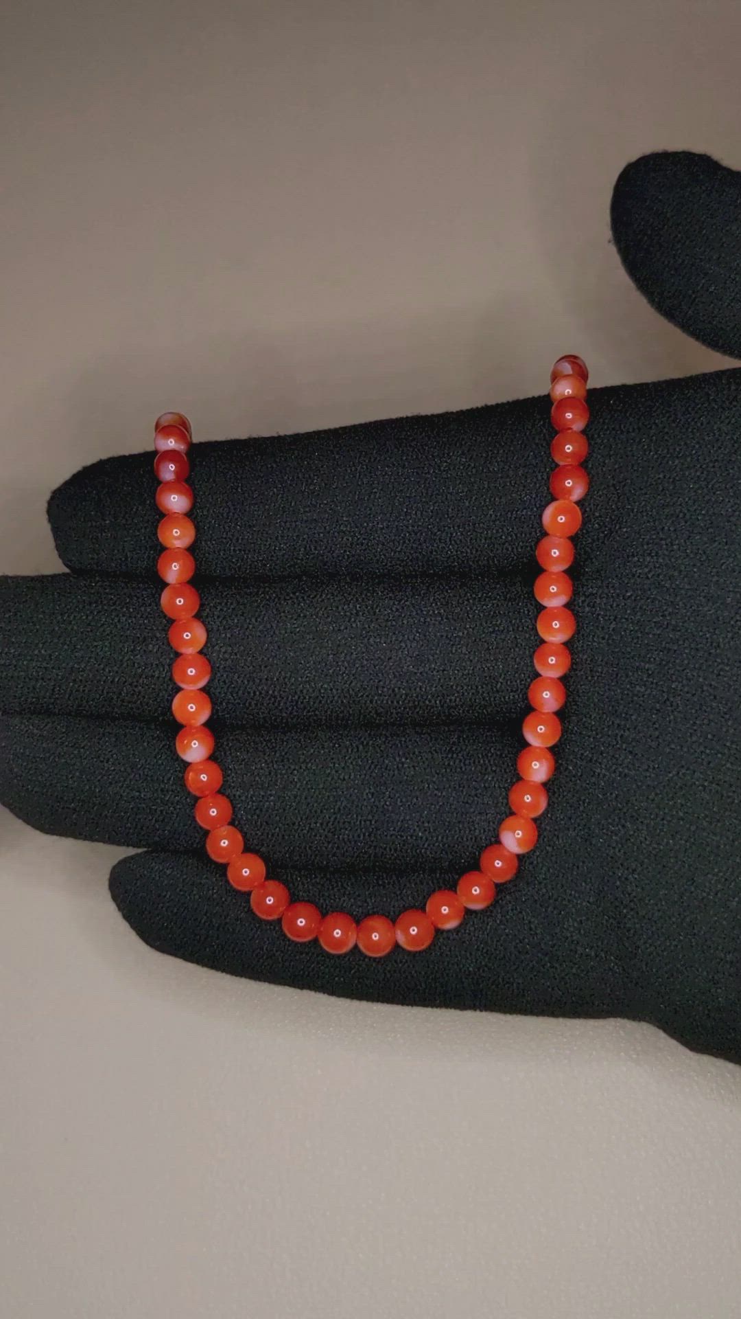 52.85 Ct. Coral Multi Stone Necklace, 18K Yellow Gold Size Video