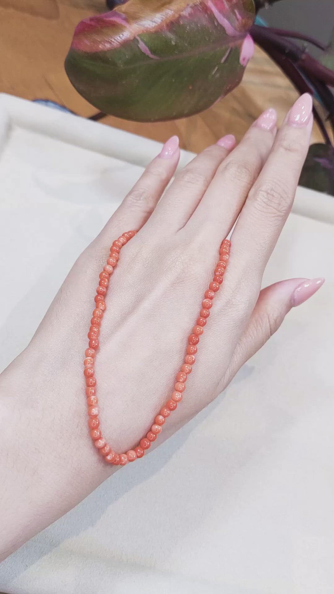 38.11 Ct. Coral Multi Stone Necklace, 18K White Gold Size Video