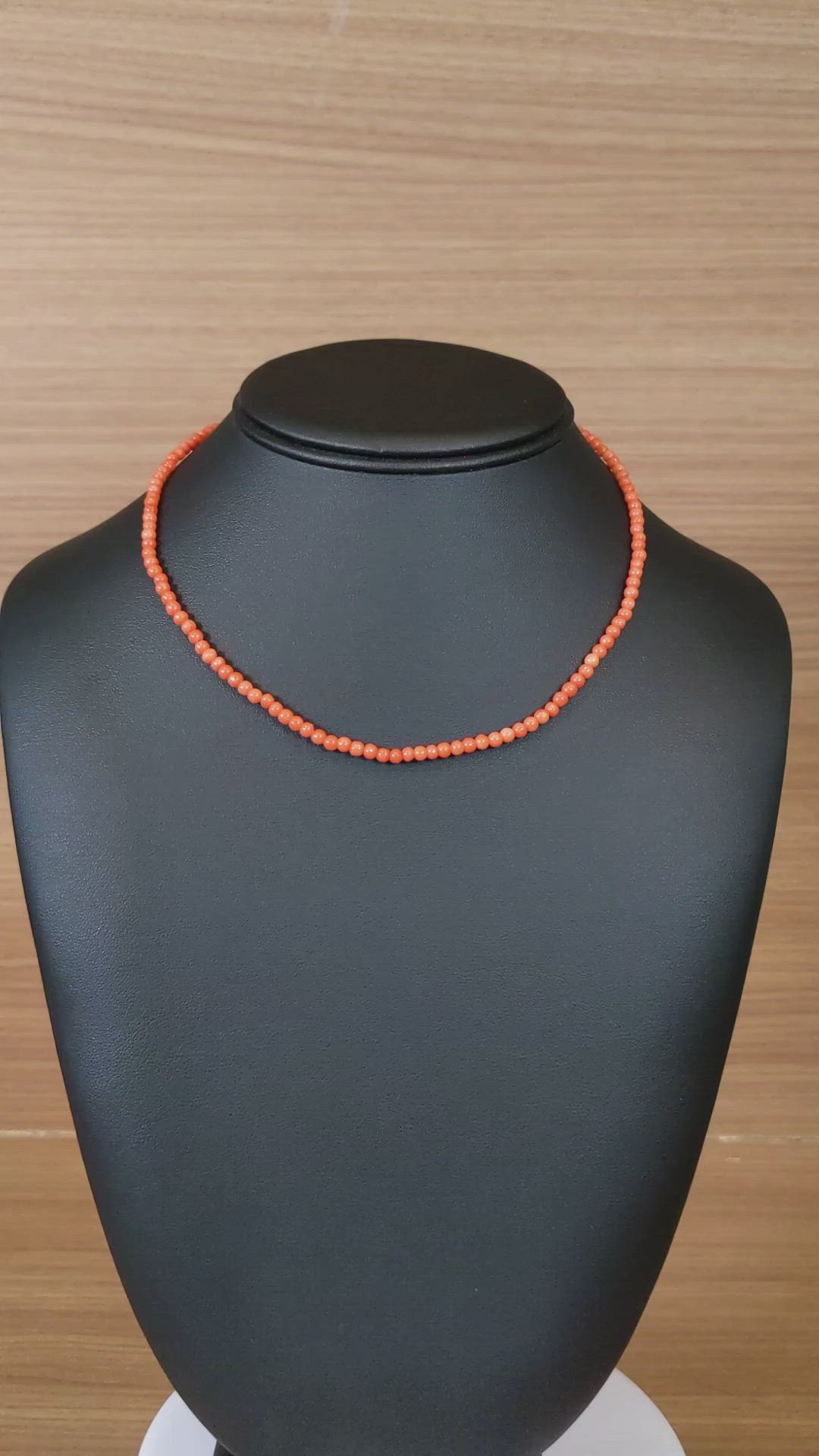 40.16 Ct. Coral Multi Stone Necklace, 18K Yellow Gold Size Video