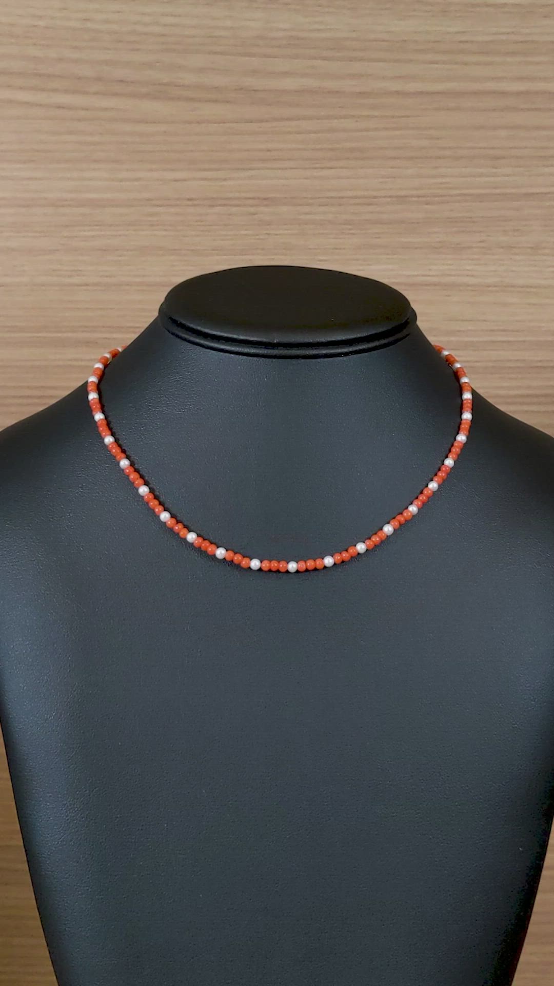 15.85 Ct. Coral Pearl Multi Stone Necklace, 18K Yellow Gold Size Video