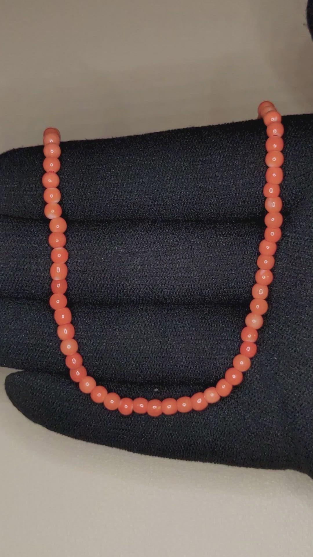 31.61 Ct. Coral Multi Stone Necklace, 18K Yellow Gold Size Video