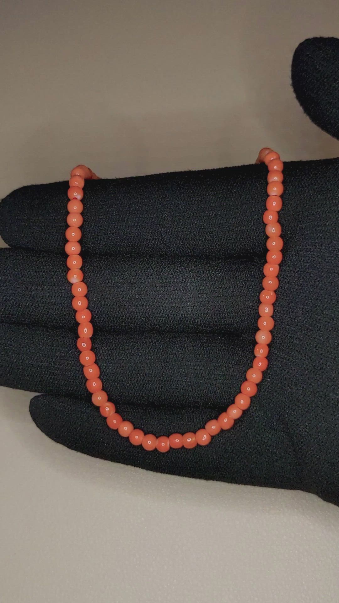 31.61 Ct. Coral Multi Stone Necklace, 18K Yellow Gold Size Video