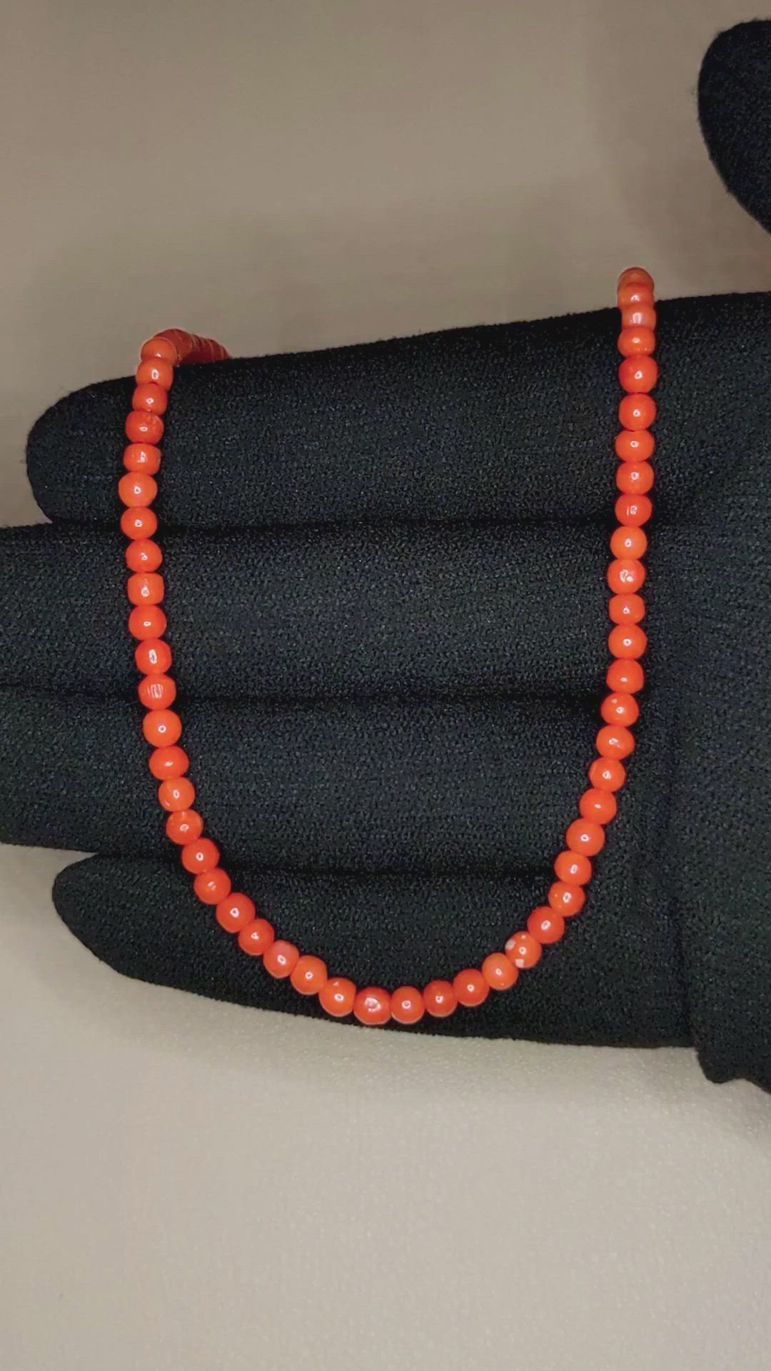 36.93 Ct. Coral Multi Stone Necklace, 18K Yellow Gold Size Video