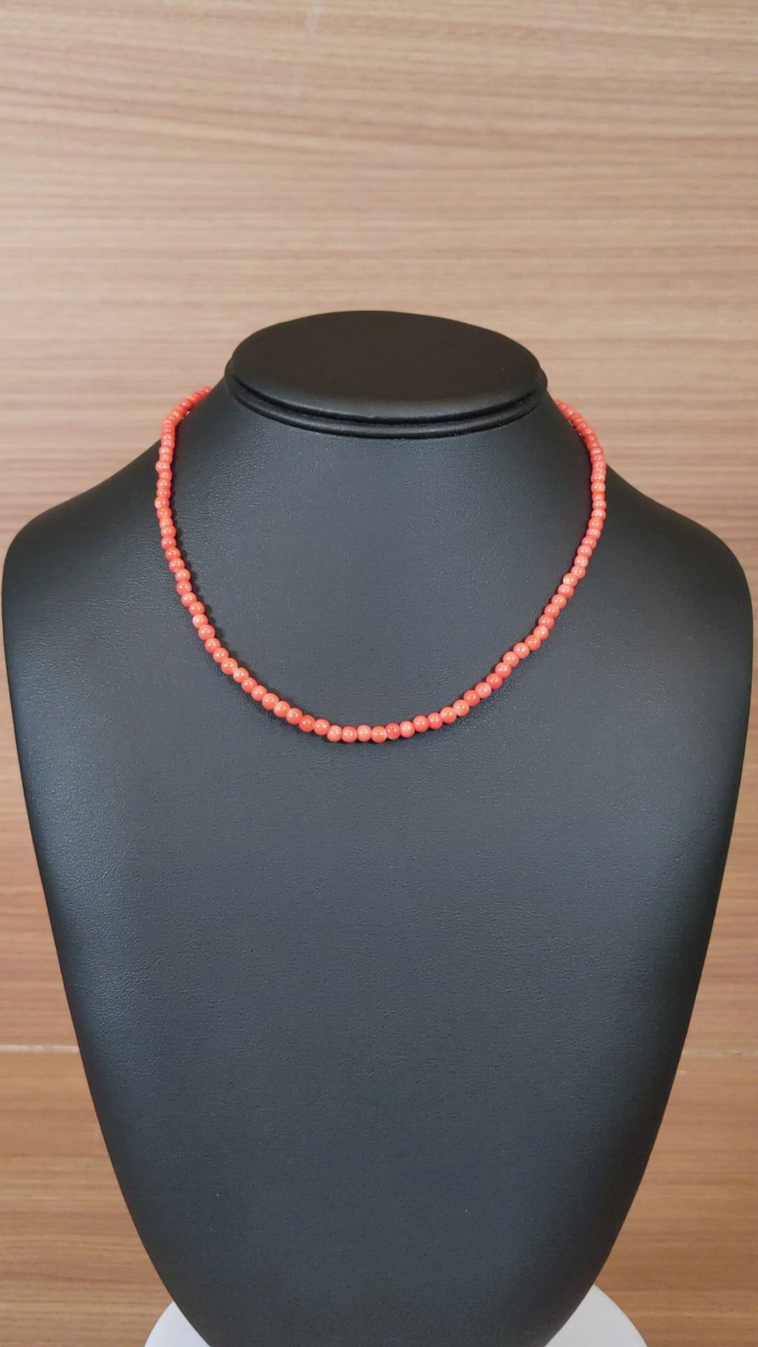 37.80 Ct. Coral Multi Stone Necklace, 18K Yellow Gold Size Video