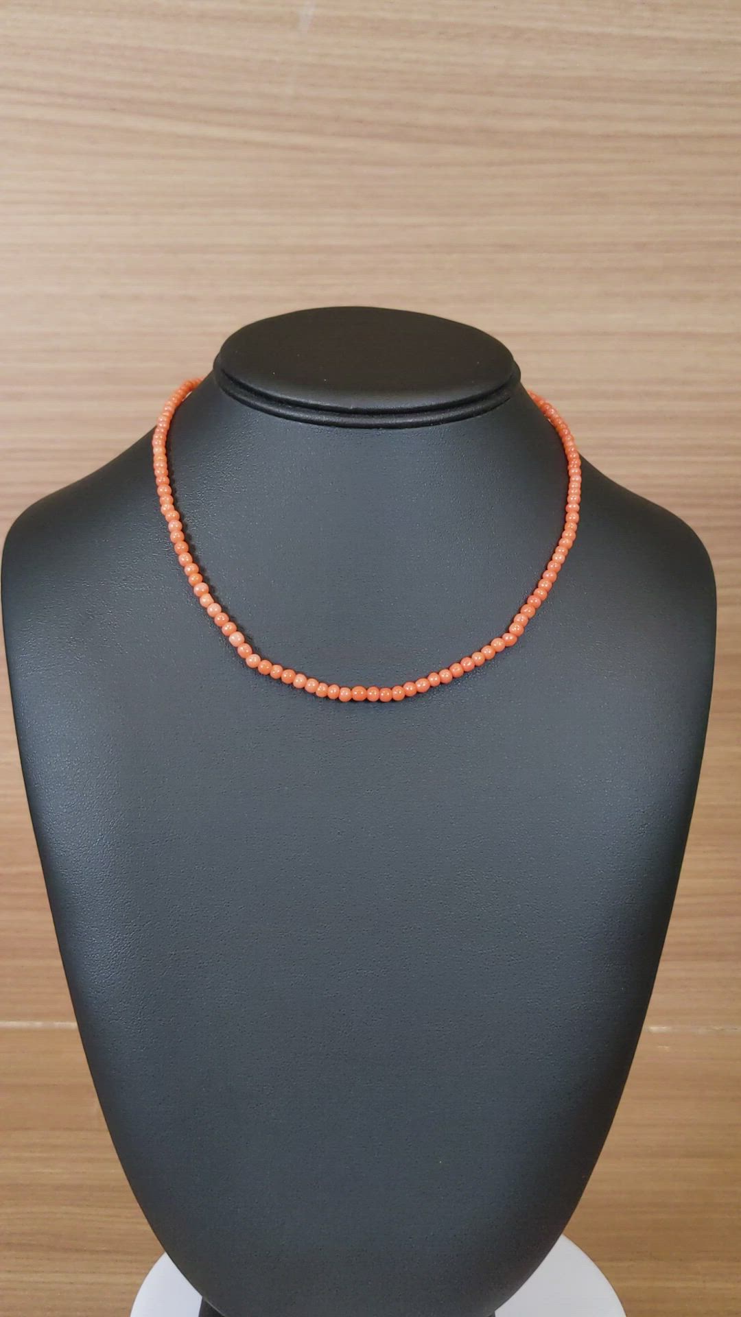 33.33 Ct. Coral Multi Stone Necklace, 18K Yellow Gold Size Video