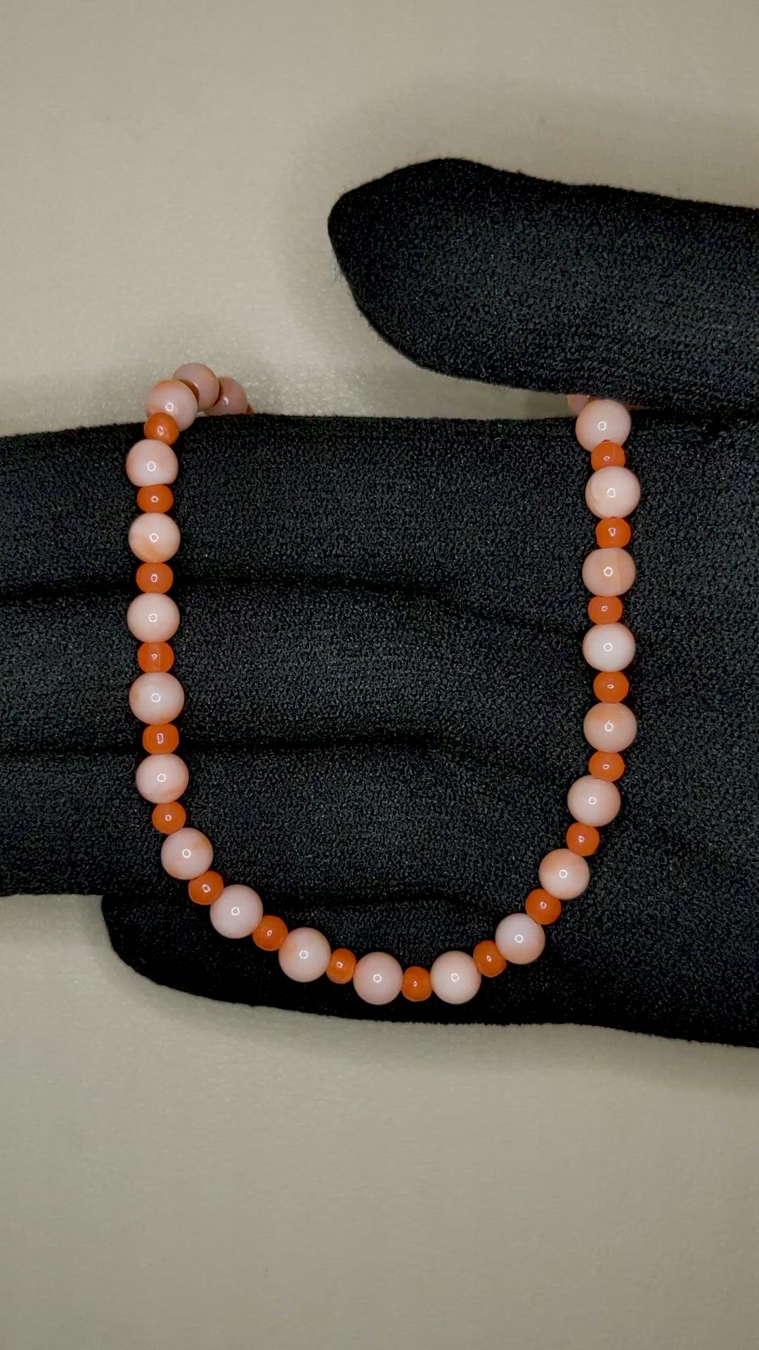 36.02 Ct. Coral Coral Multi Stone Necklace, 18K Yellow Gold Size Video