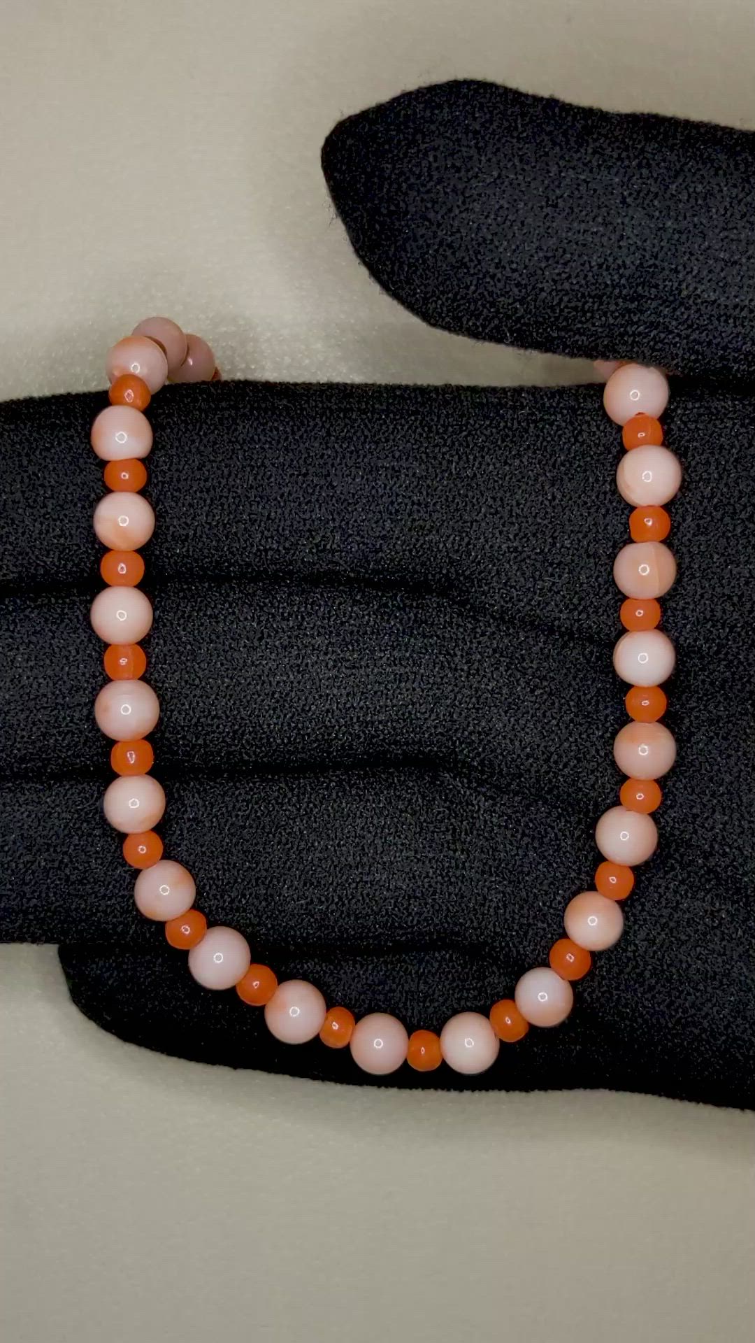 36.02 Ct. Coral Coral Multi Stone Necklace, 18K Yellow Gold Size Video