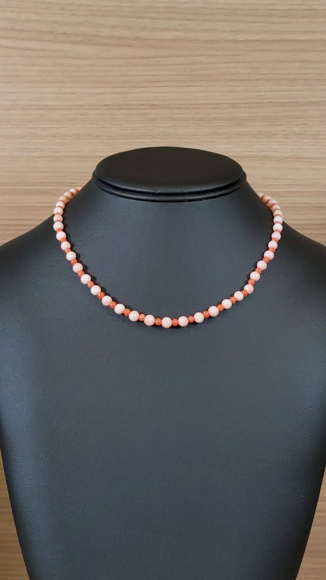 36.02 Ct. Coral Coral Multi Stone Necklace, 18K Yellow Gold Size Video