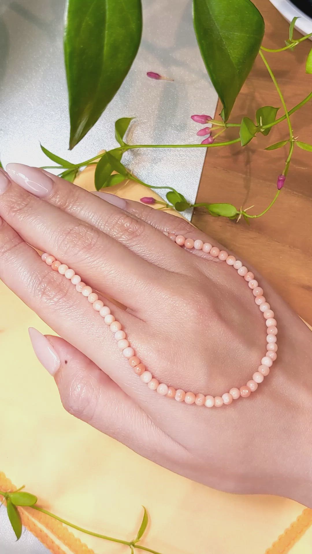 47.21 Ct. Coral Multi Stone Necklace, 18K White Gold Size Video