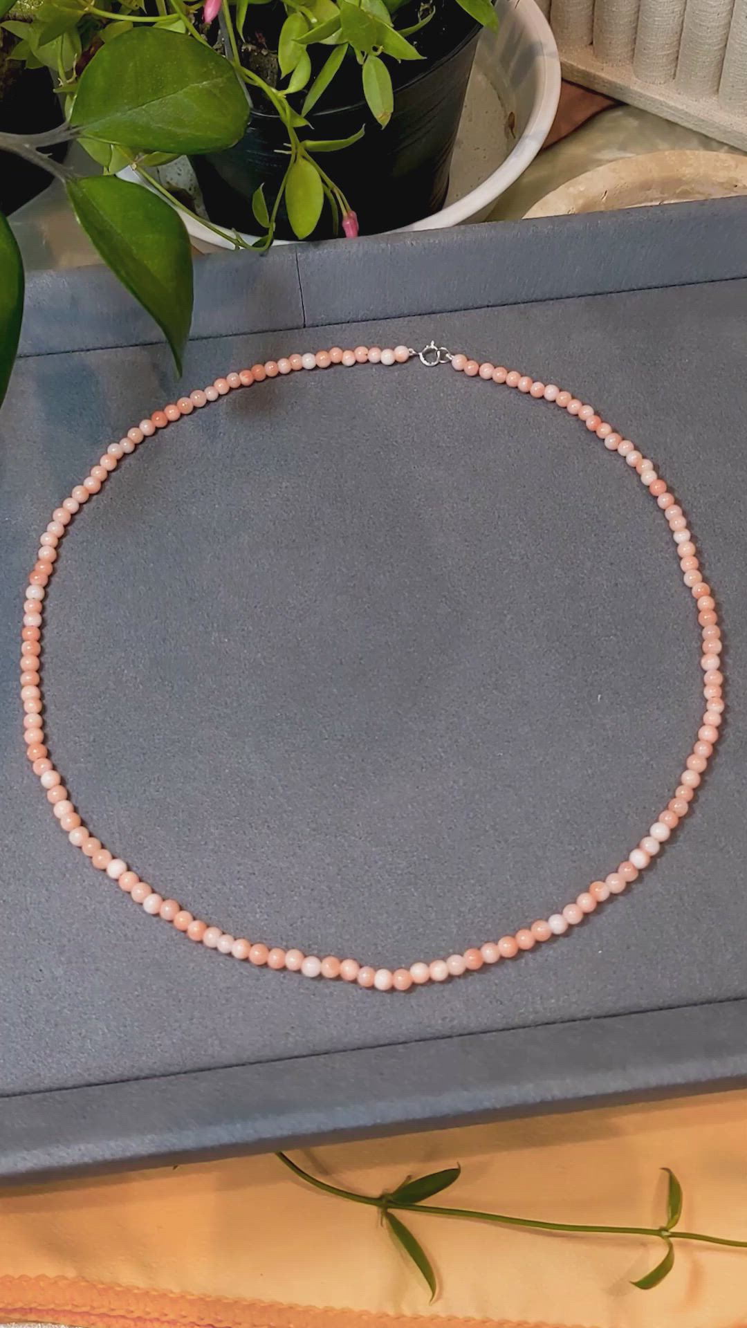 47.21 Ct. Coral Multi Stone Necklace, 18K White Gold Size Video