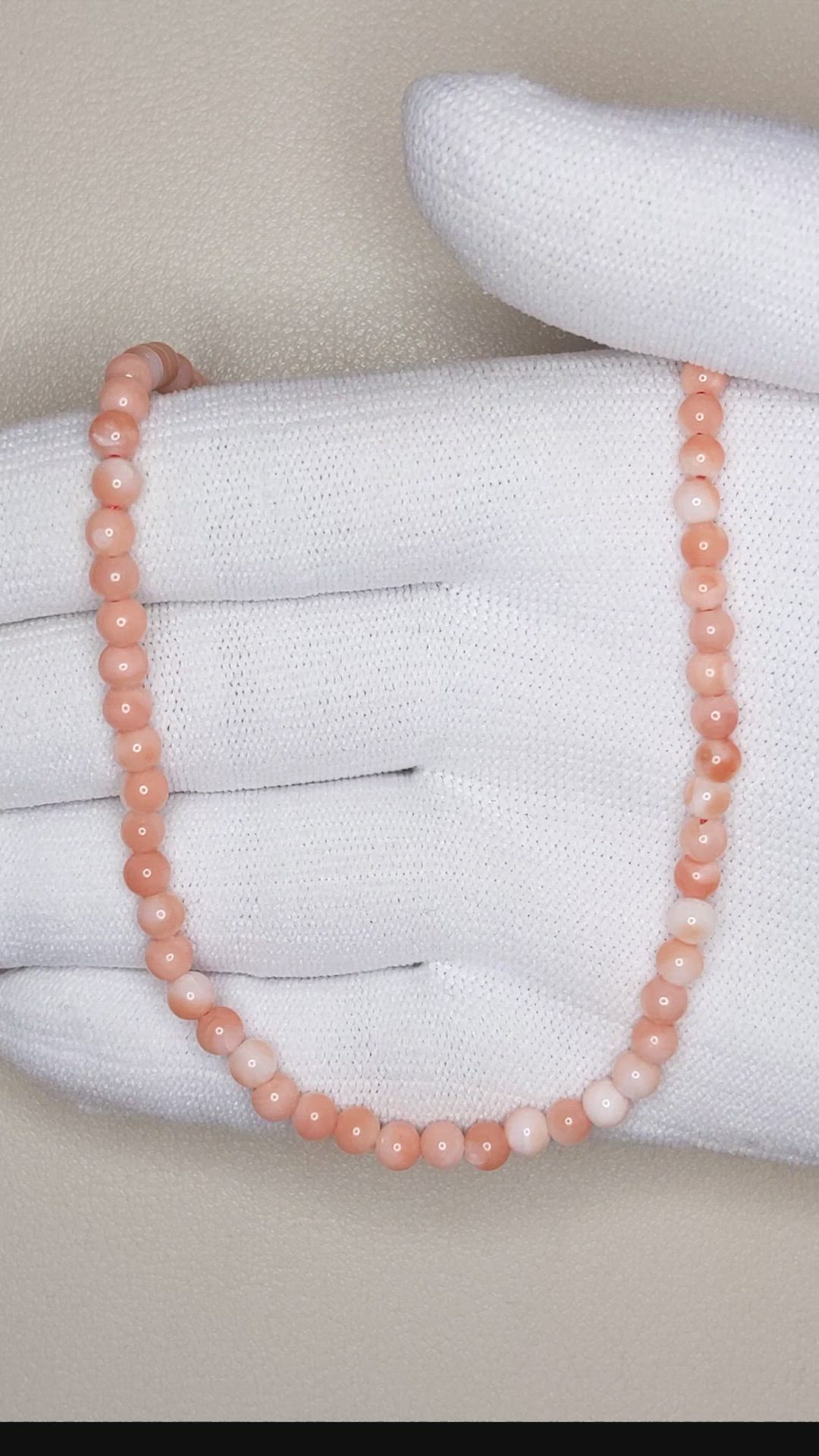 39.14 Ct. Coral Multi Stone Necklace, 18K White Gold Size Video