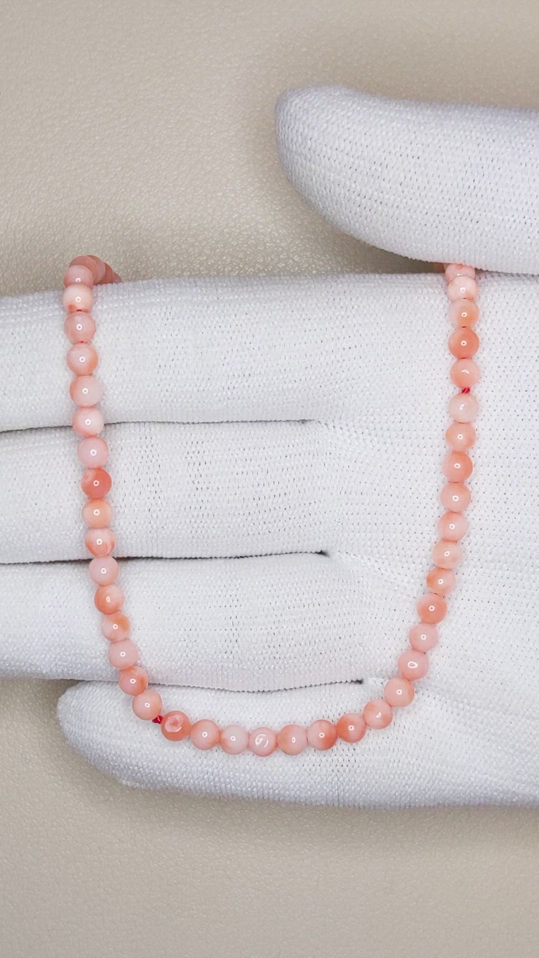 37.26 Ct. Coral Multi Stone Necklace, 18K Yellow Gold Size Video