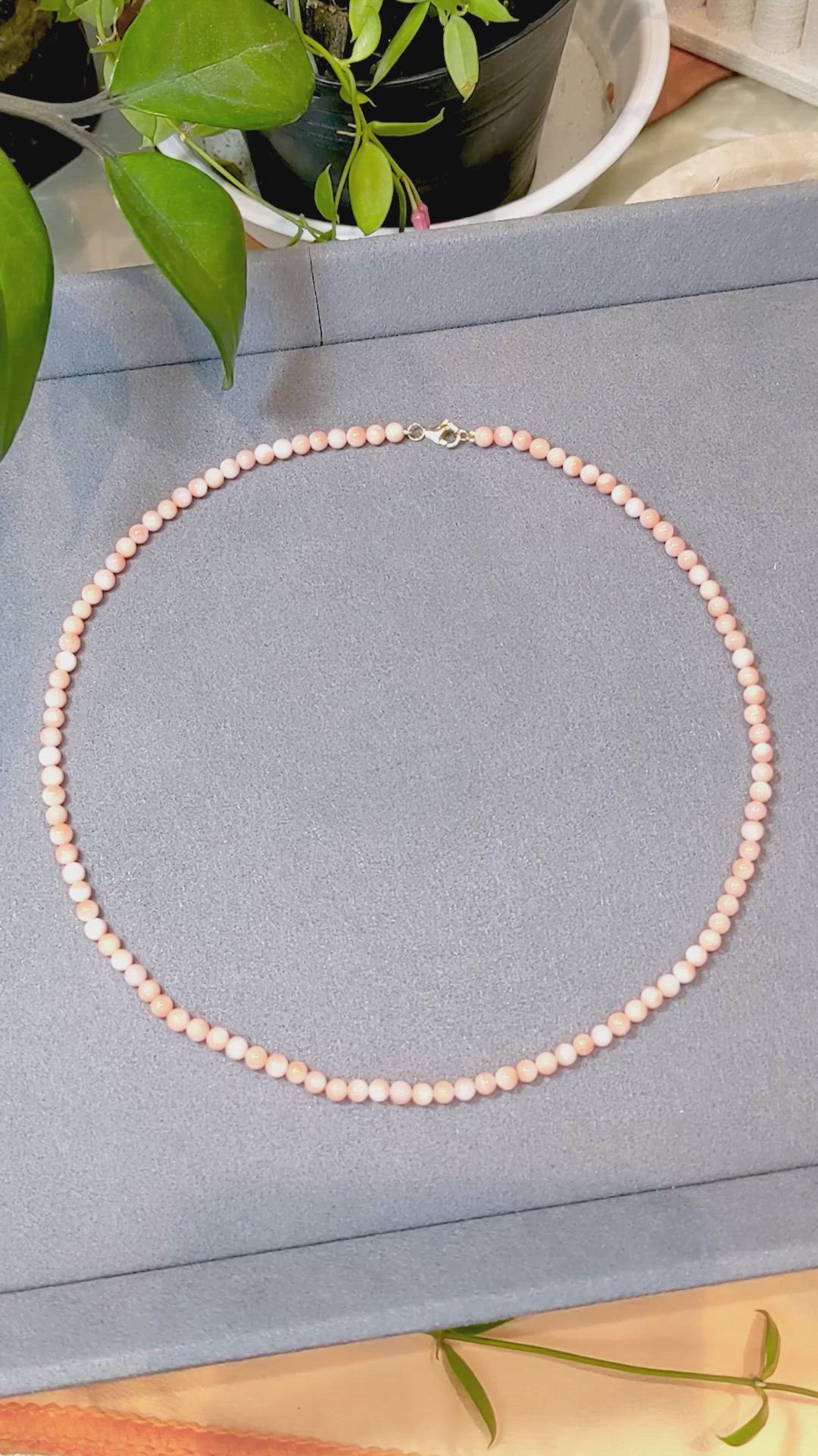 41.47 Ct. Coral Multi Stone Necklace, 18K Yellow Gold Size Video