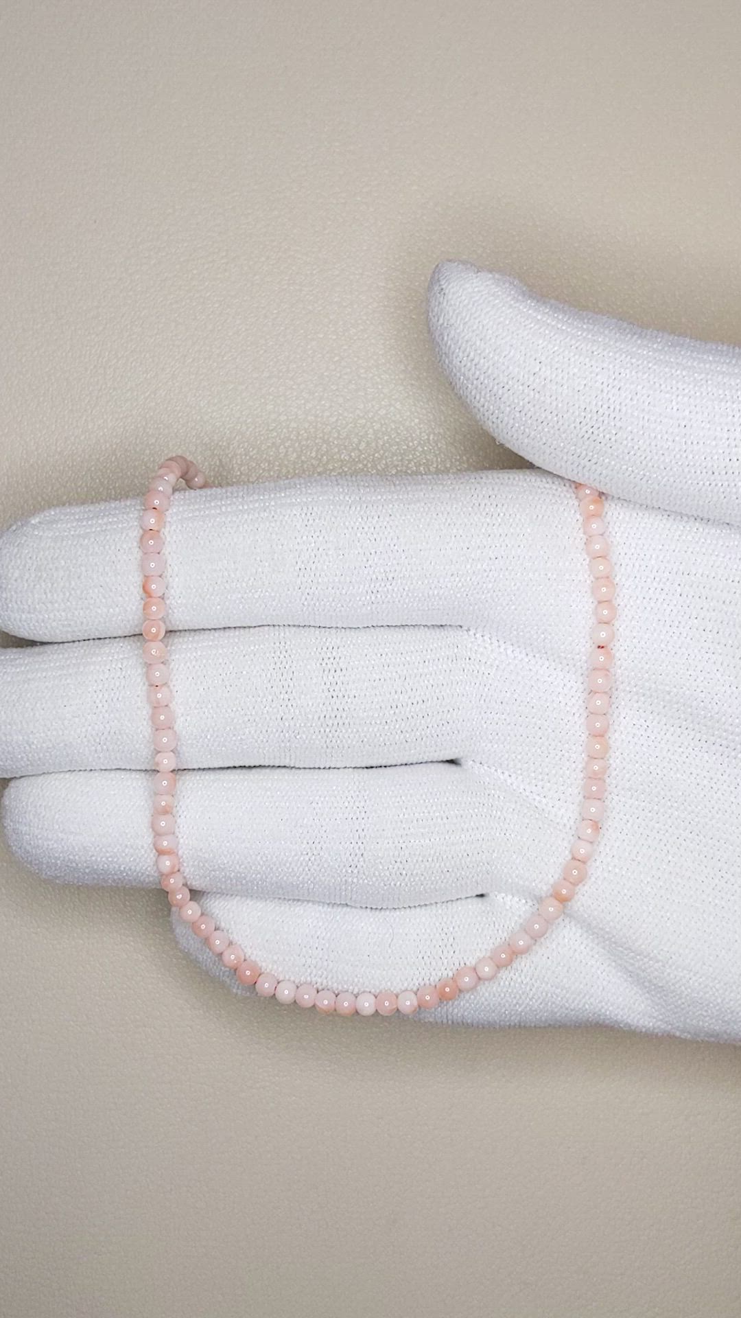 19.25 Ct. Coral Multi Stone Necklace, 18K White Gold Size Video