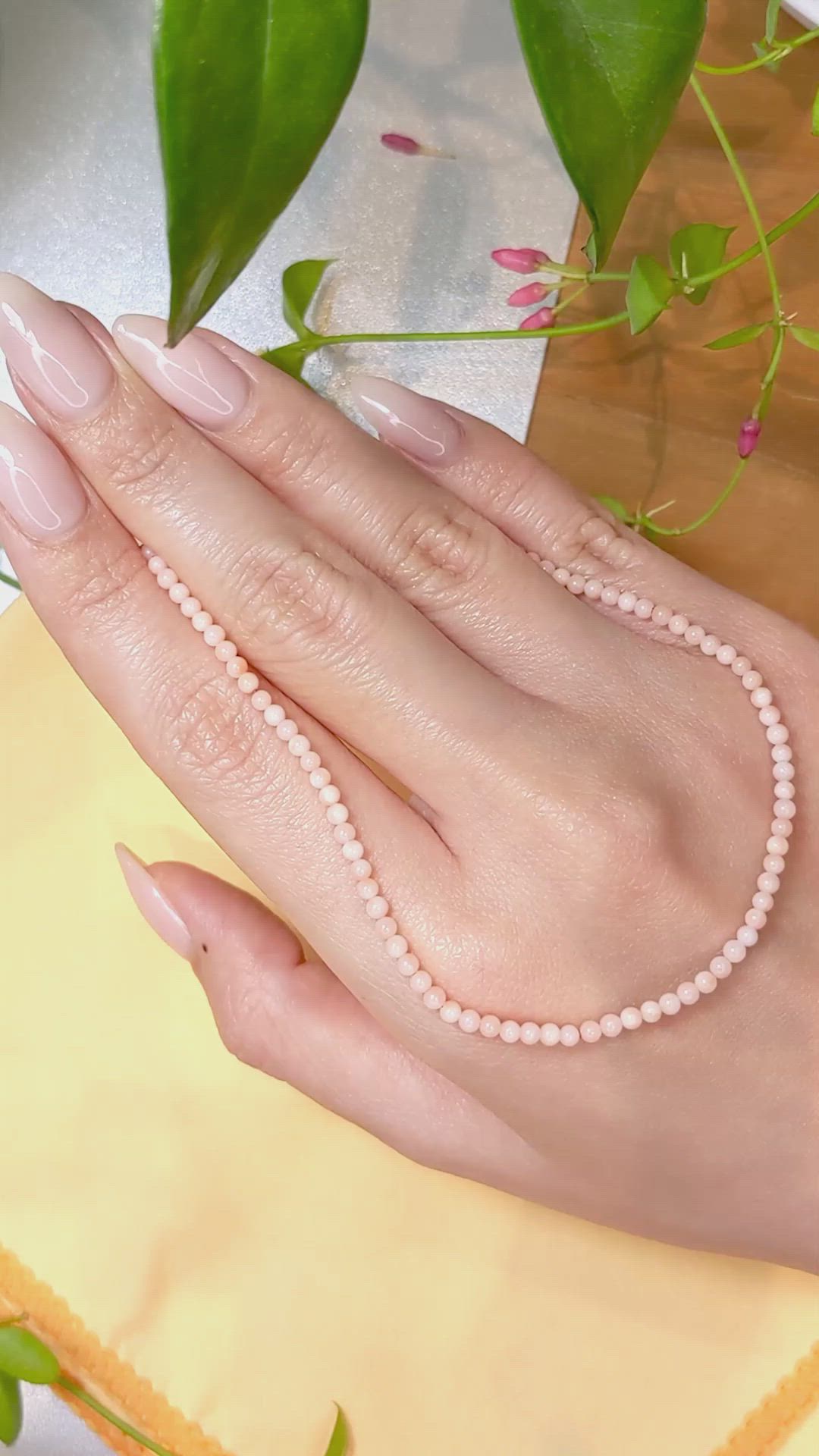 19.25 Ct. Coral Multi Stone Necklace, 18K White Gold Size Video