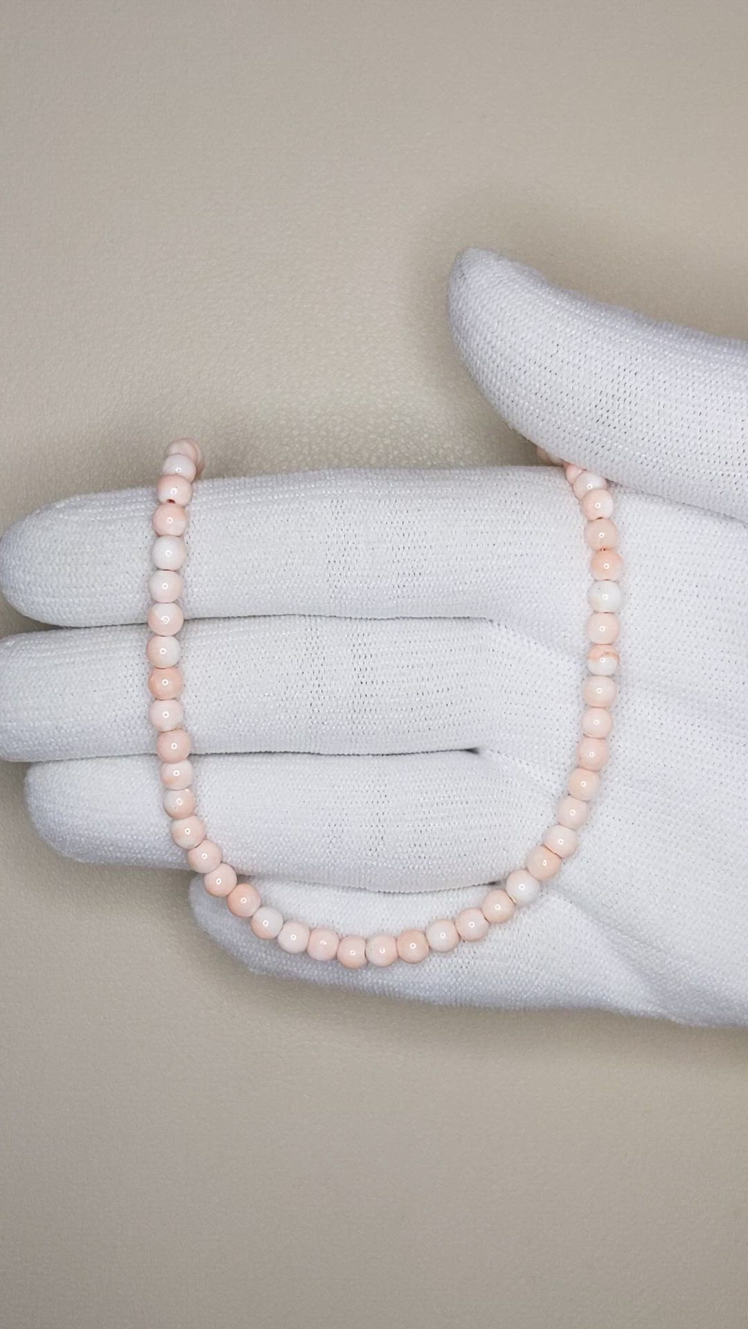 43.97 Ct. Coral Antique Style Necklace, 18K White Gold Size Video