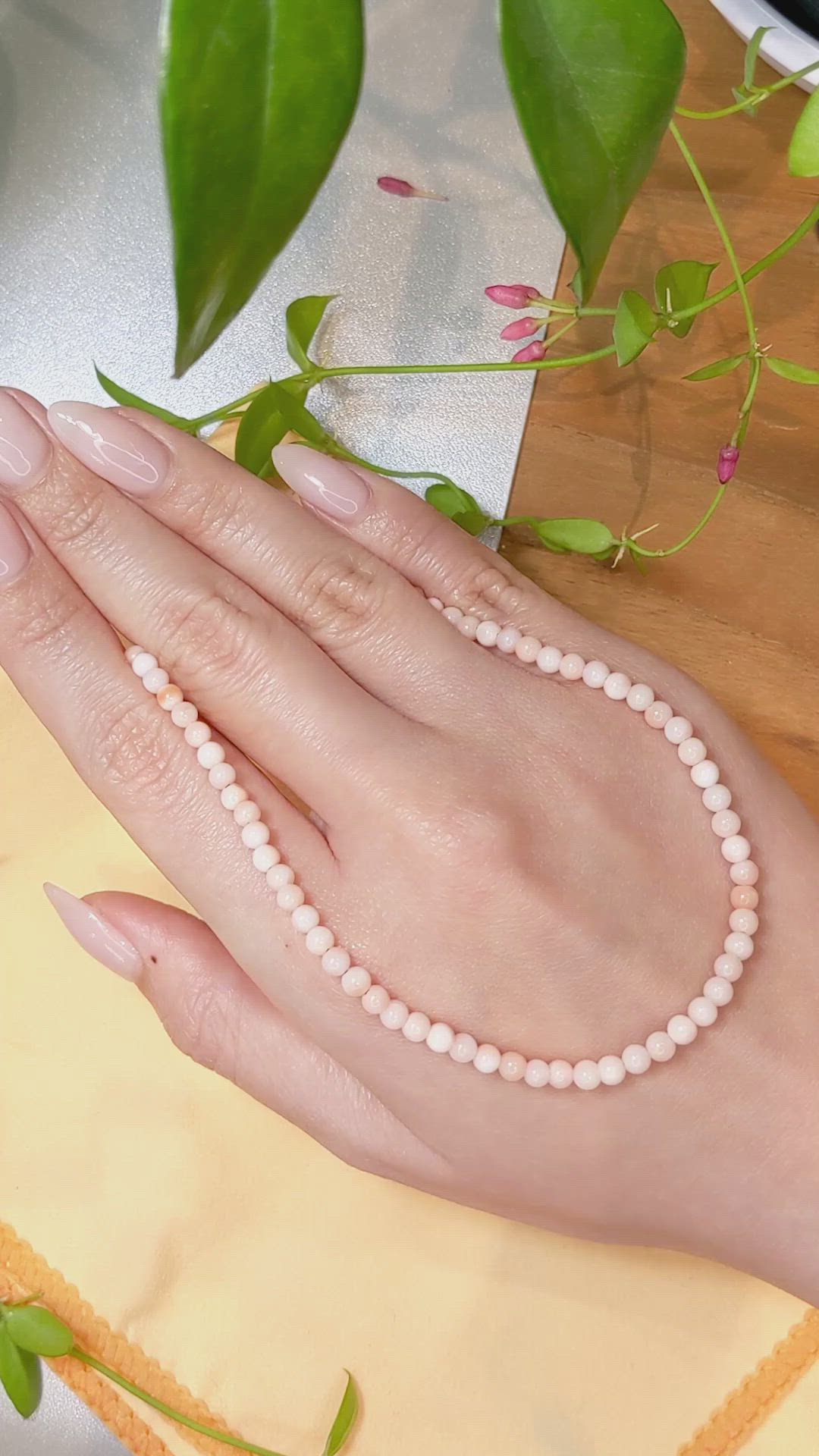 45.52 Ct. Coral Multi Stone Necklace, 18K White Gold Size Video