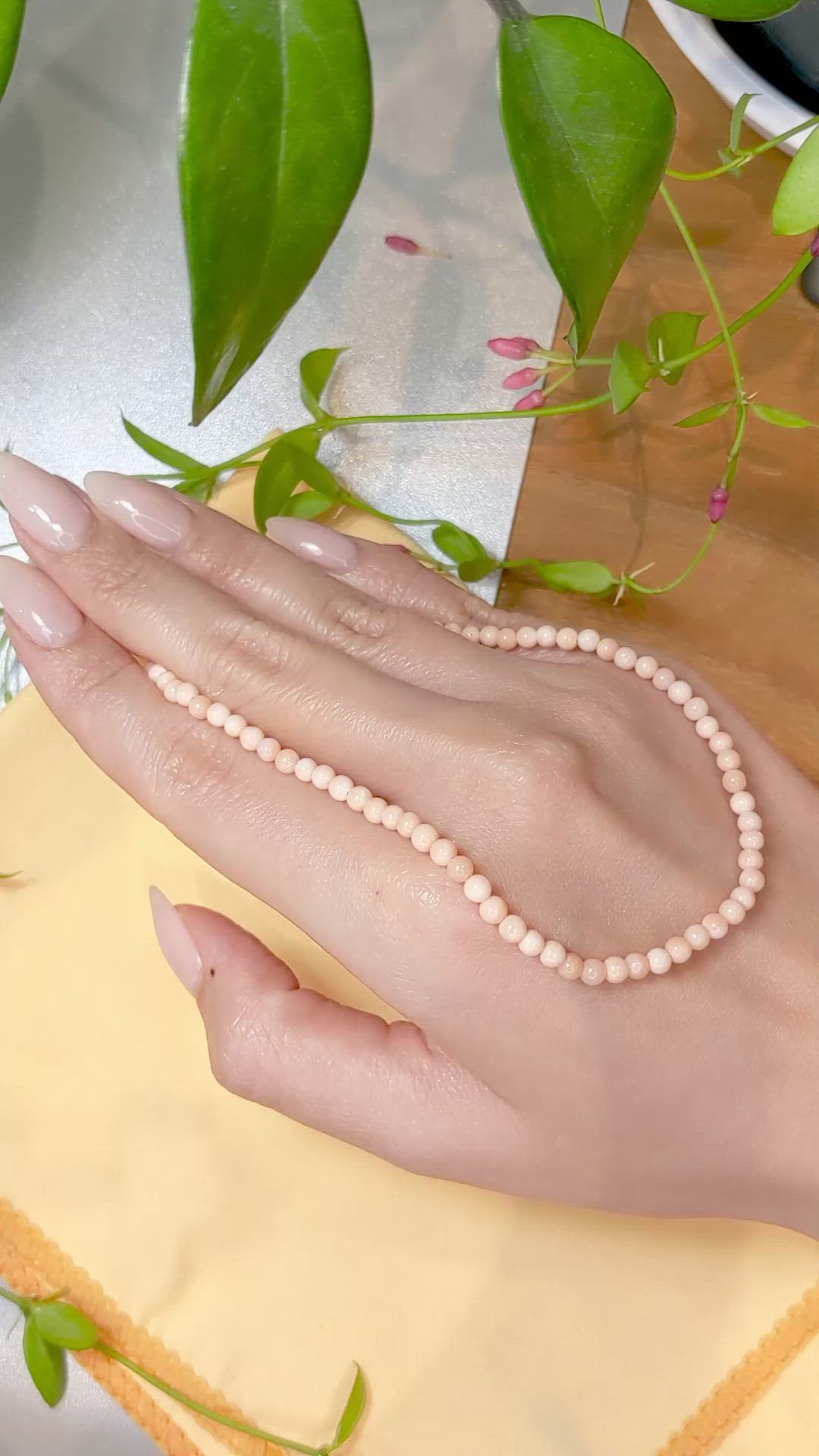 37.20 Ct. Coral Multi Stone Necklace, 18K White Gold Size Video