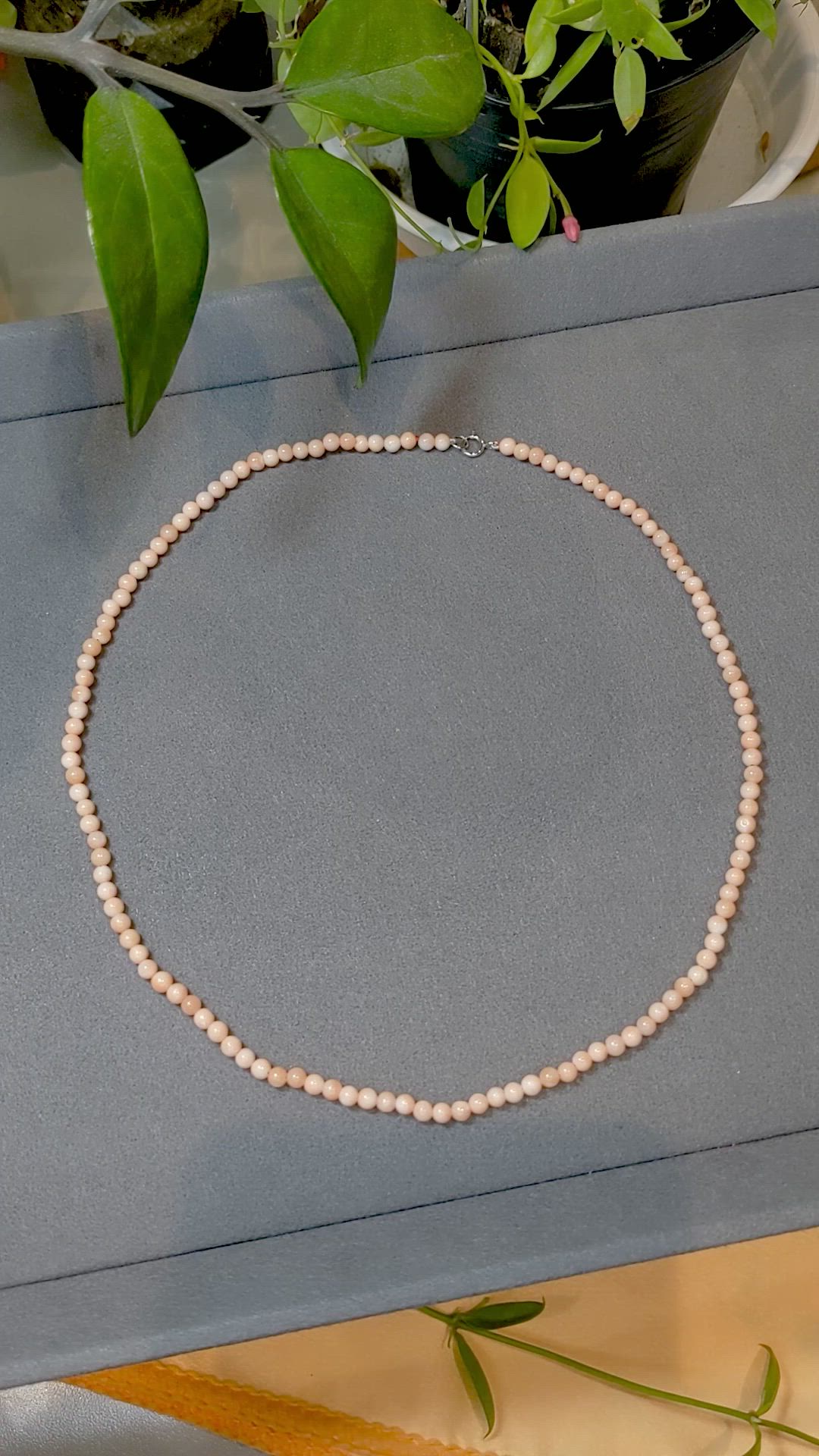 37.20 Ct. Coral Multi Stone Necklace, 18K White Gold Size Video