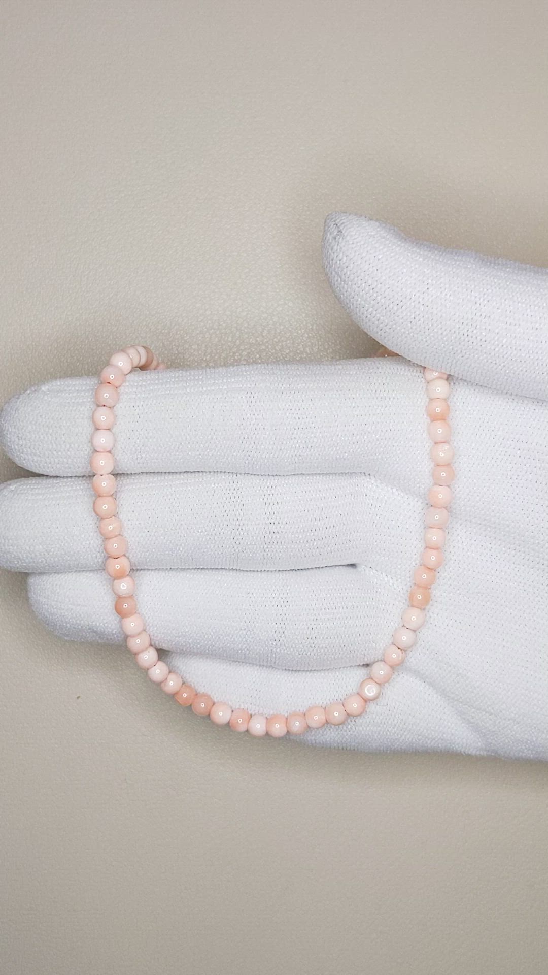 37.20 Ct. Coral Multi Stone Necklace, 18K White Gold Size Video