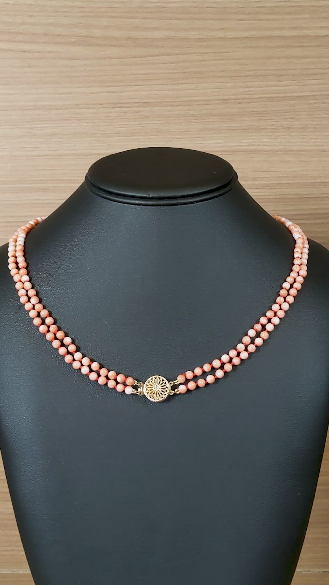 110.15 Ct. Coral Multi Stone Necklace, 14K Yellow Gold Size Video