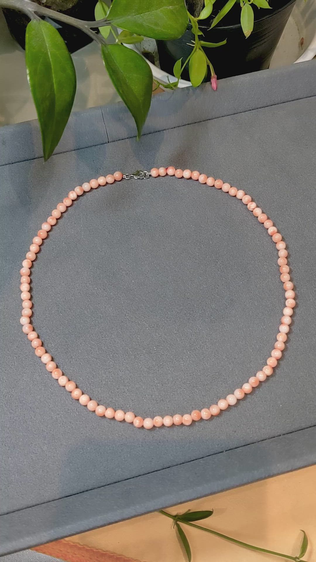 60.74 Ct. Coral Multi Stone Necklace, 18K White Gold Size Video