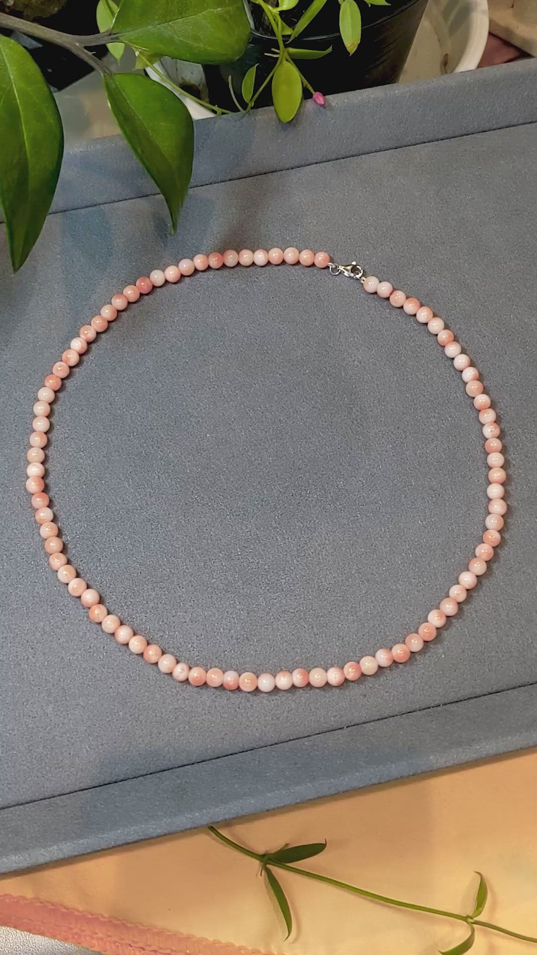 68.03 Ct. Coral Multi Stone Necklace, 18K White Gold Size Video