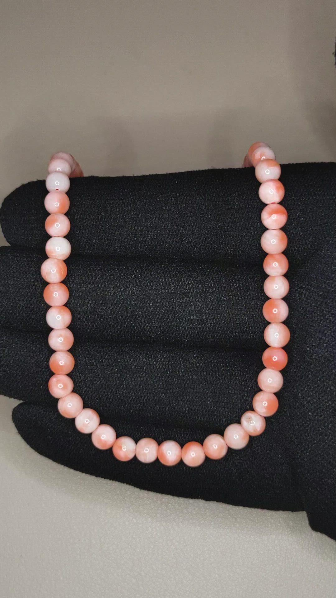 68.03 Ct. Coral Multi Stone Necklace, 18K White Gold Size Video