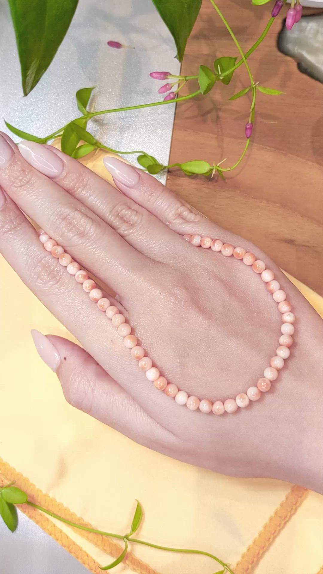 68.03 Ct. Coral Multi Stone Necklace, 18K White Gold Size Video