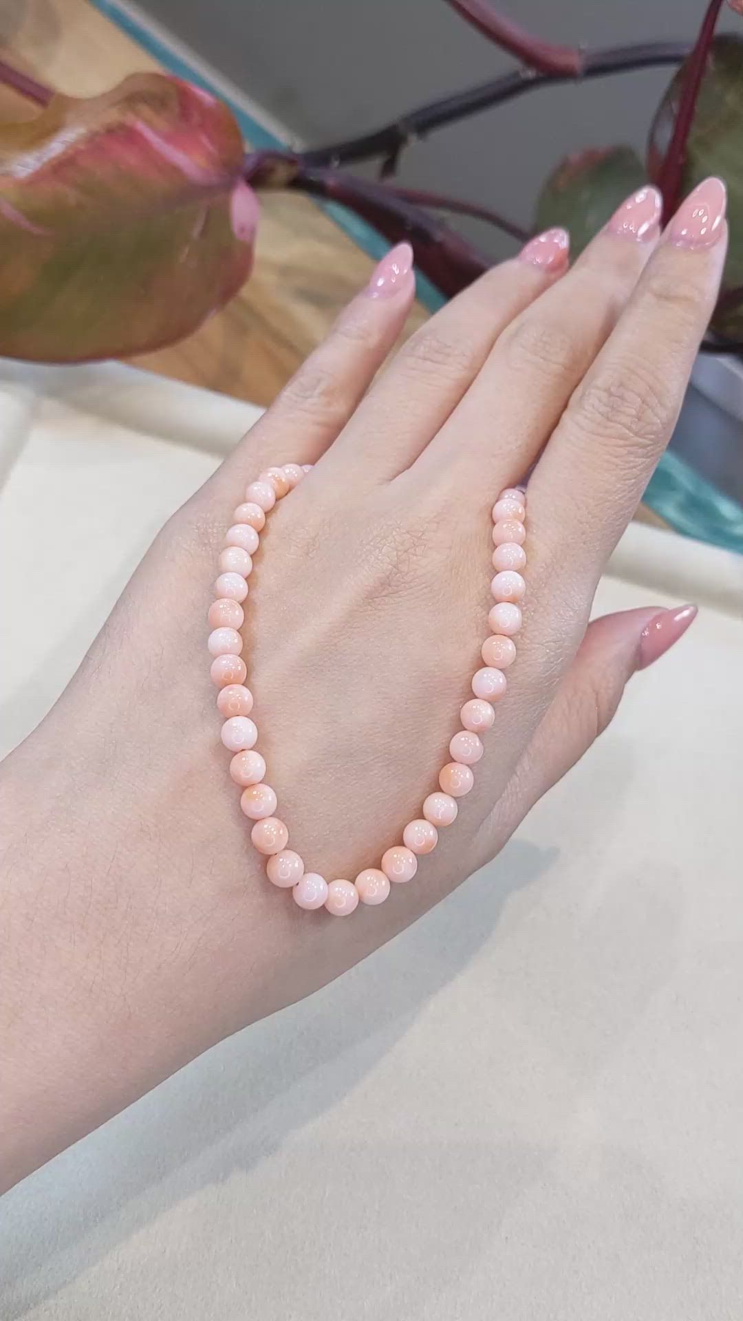 79.63 Ct. Coral Multi Stone Necklace, 18K White Gold Size Video