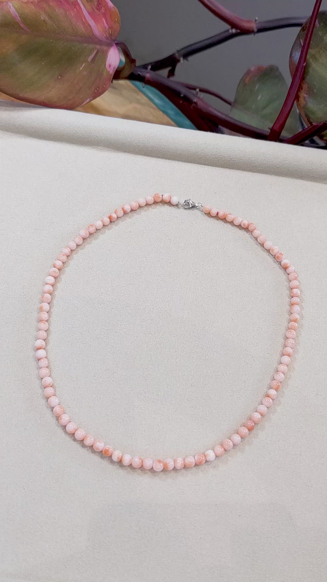 63.76 Ct. Coral Multi Stone Necklace, 18K White Gold Size Video