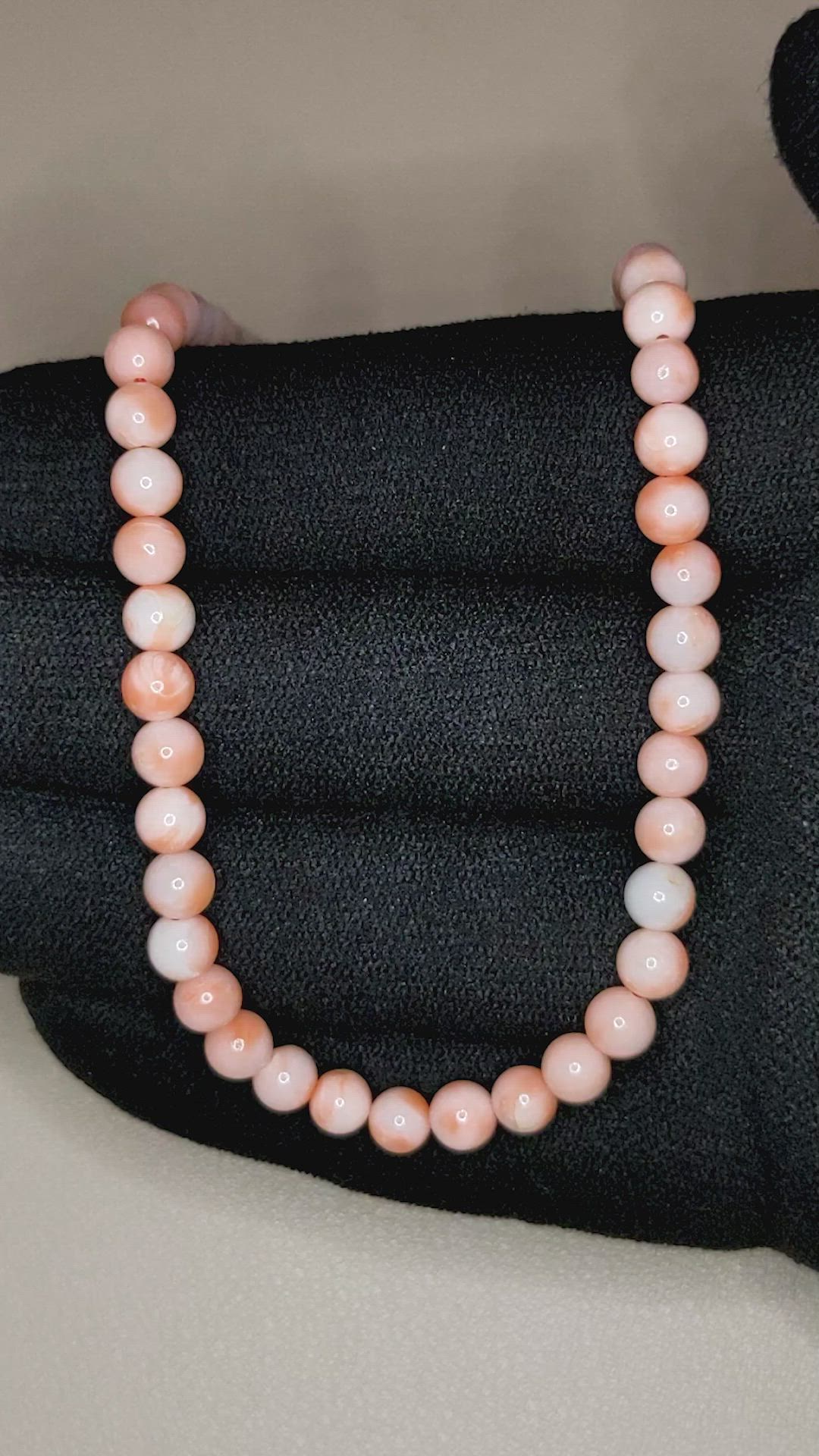 63.76 Ct. Coral Multi Stone Necklace, 18K White Gold Size Video