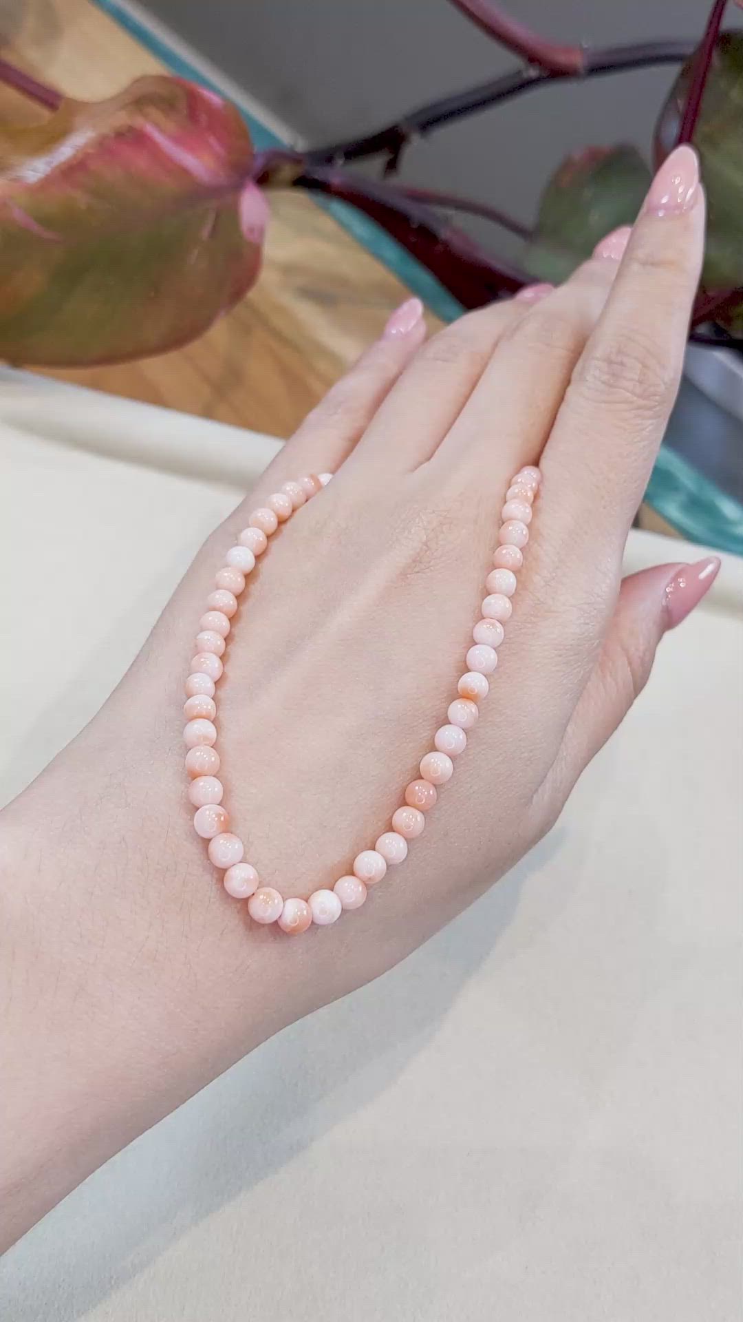 63.76 Ct. Coral Multi Stone Necklace, 18K White Gold Size Video