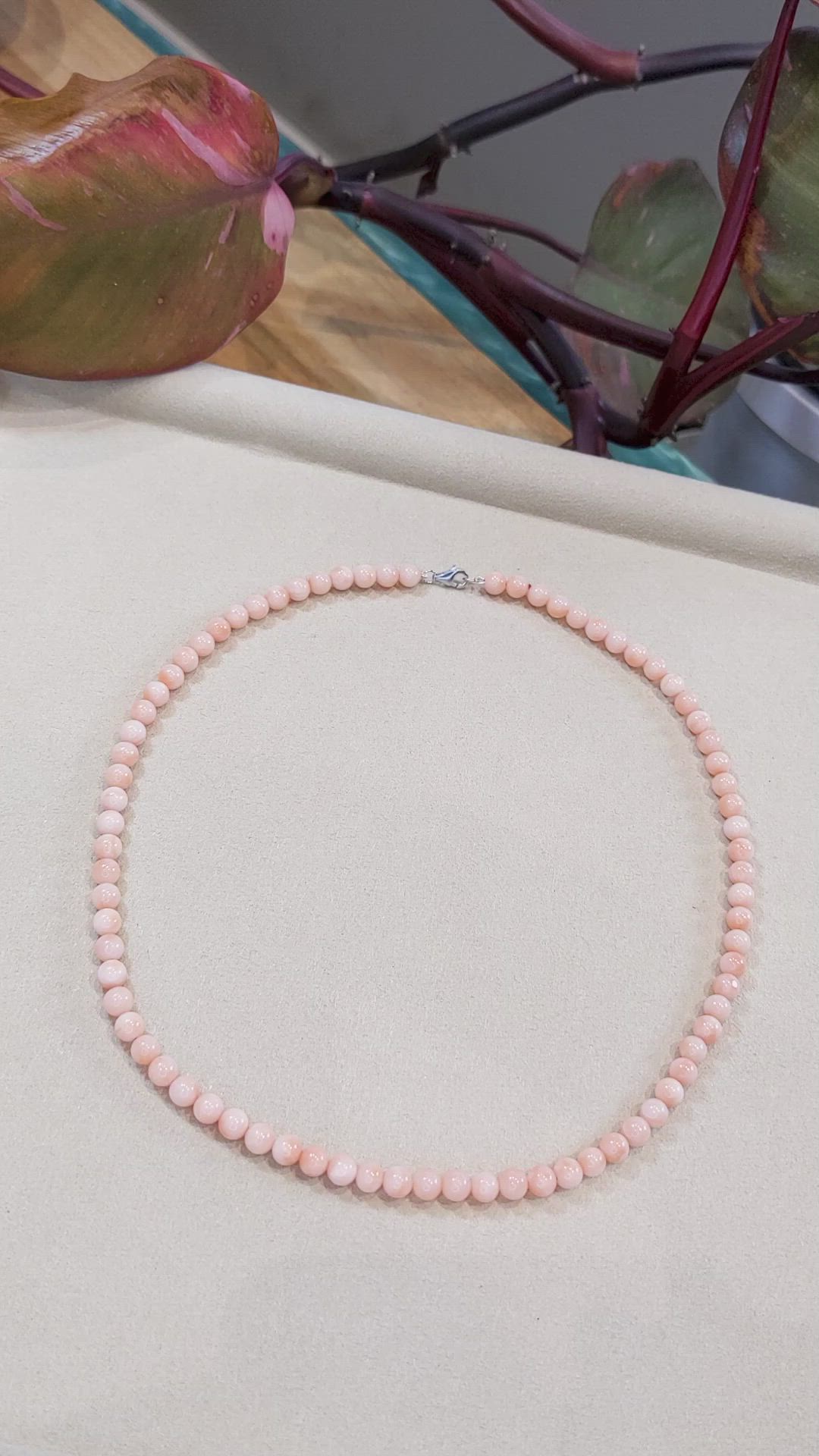 82.24 Ct. Coral Multi Stone Necklace, 18K White Gold Size Video