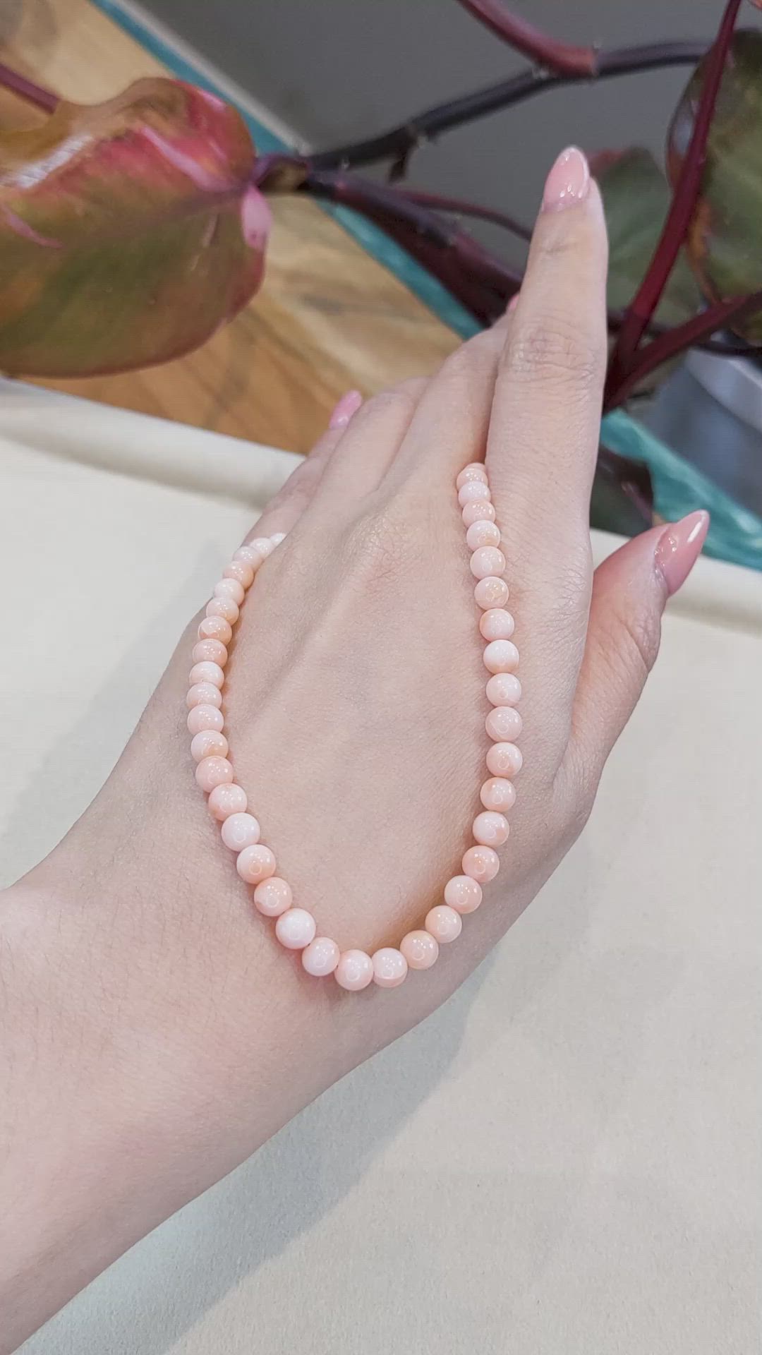 82.24 Ct. Coral Multi Stone Necklace, 18K White Gold Size Video